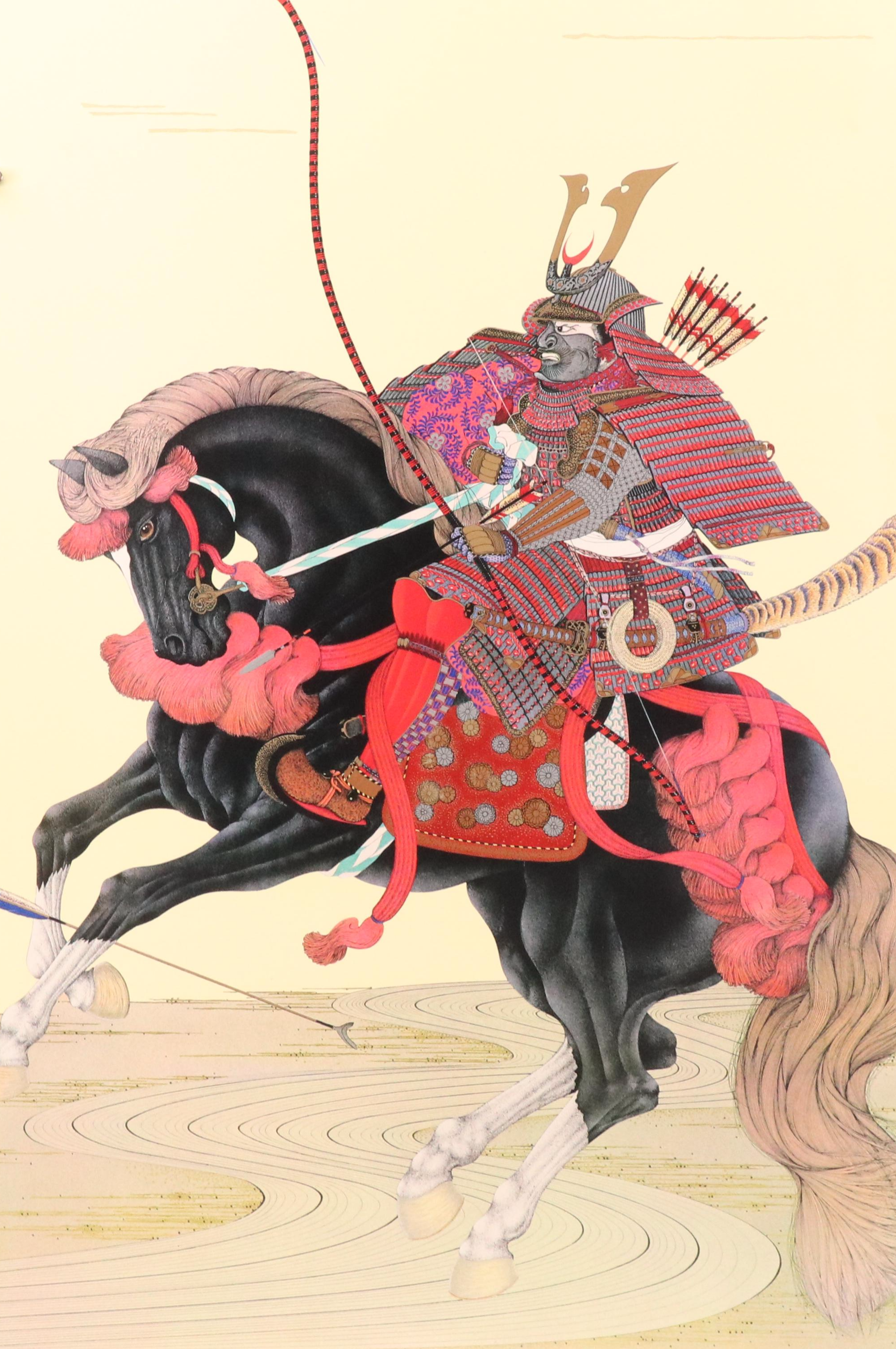 Gary Hostallero Embossed Lithograph "Black Horse Shogun"