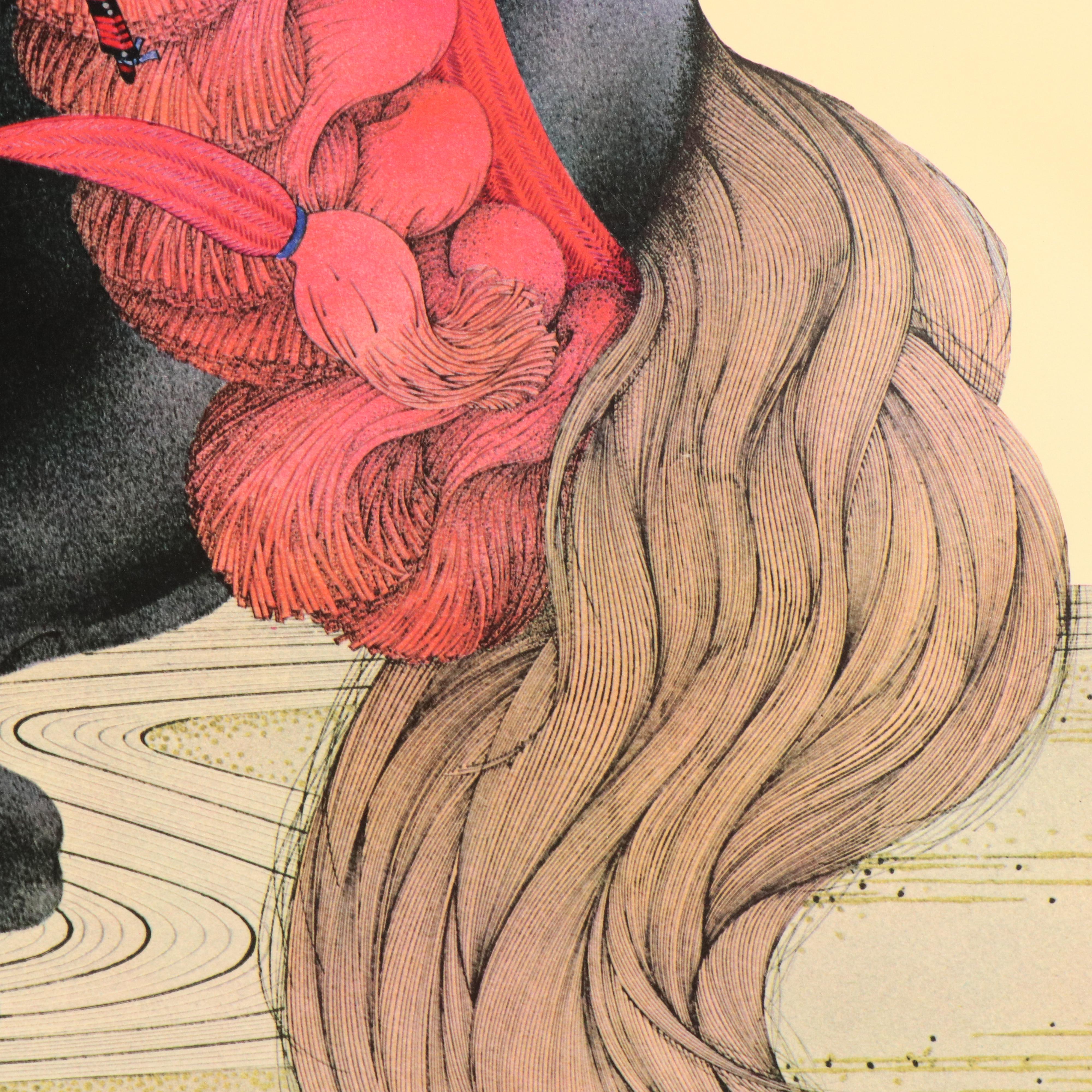 Gary Hostallero Embossed Lithograph "Black Horse Shogun"