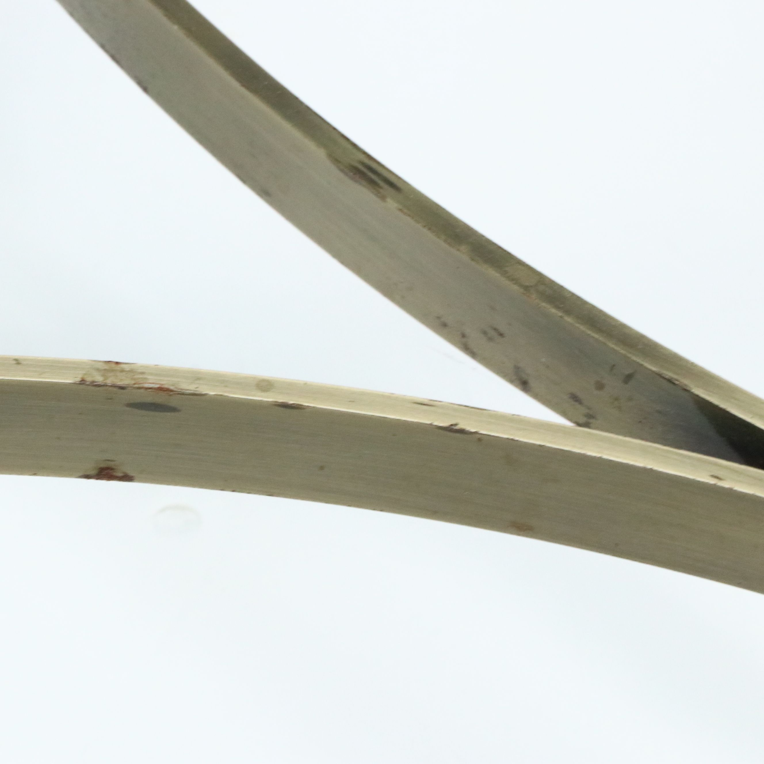 Pair of Circular Brass Frame End Tables with Glass Tops