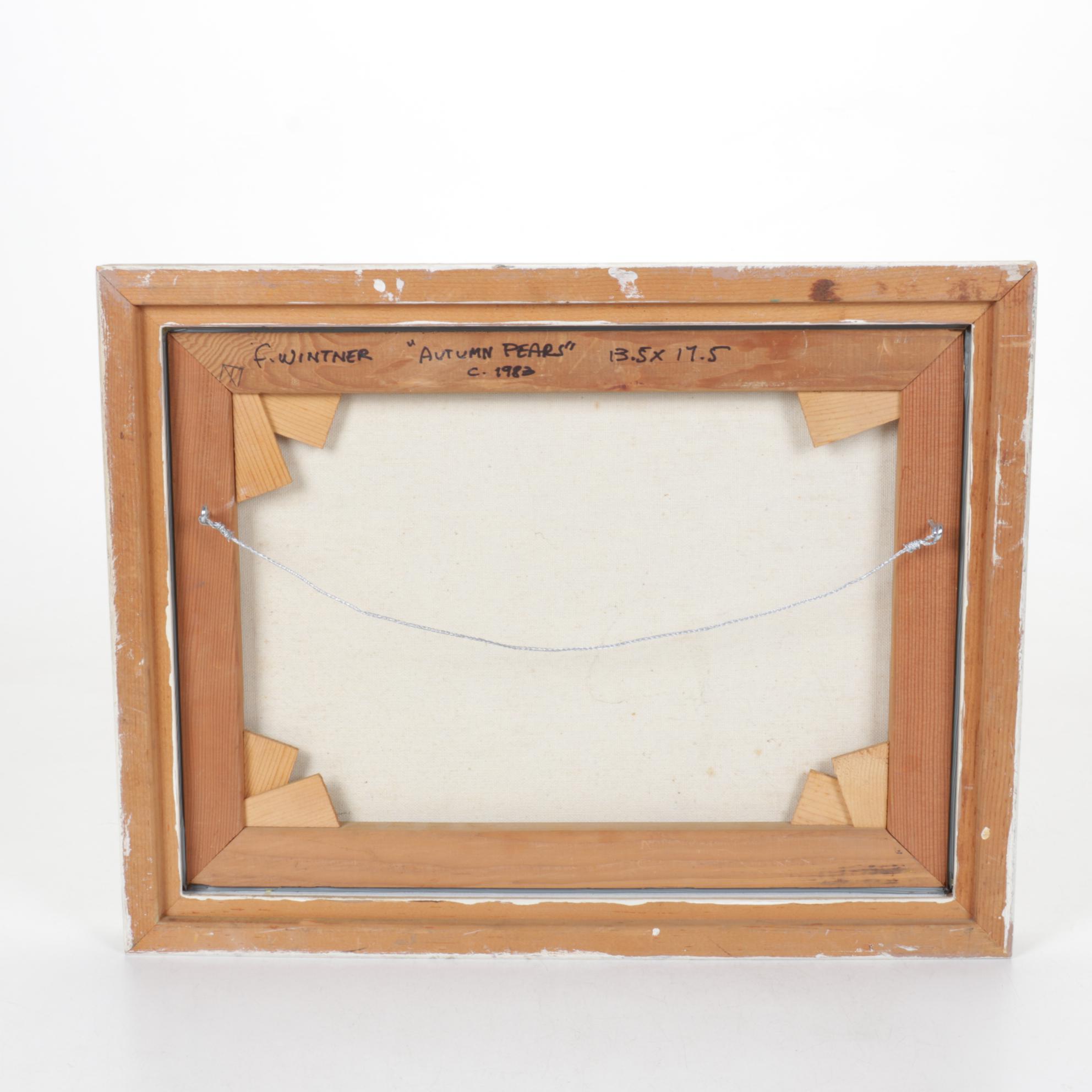 Frances Wintner Oil Painting "Autumn Pears", 1983