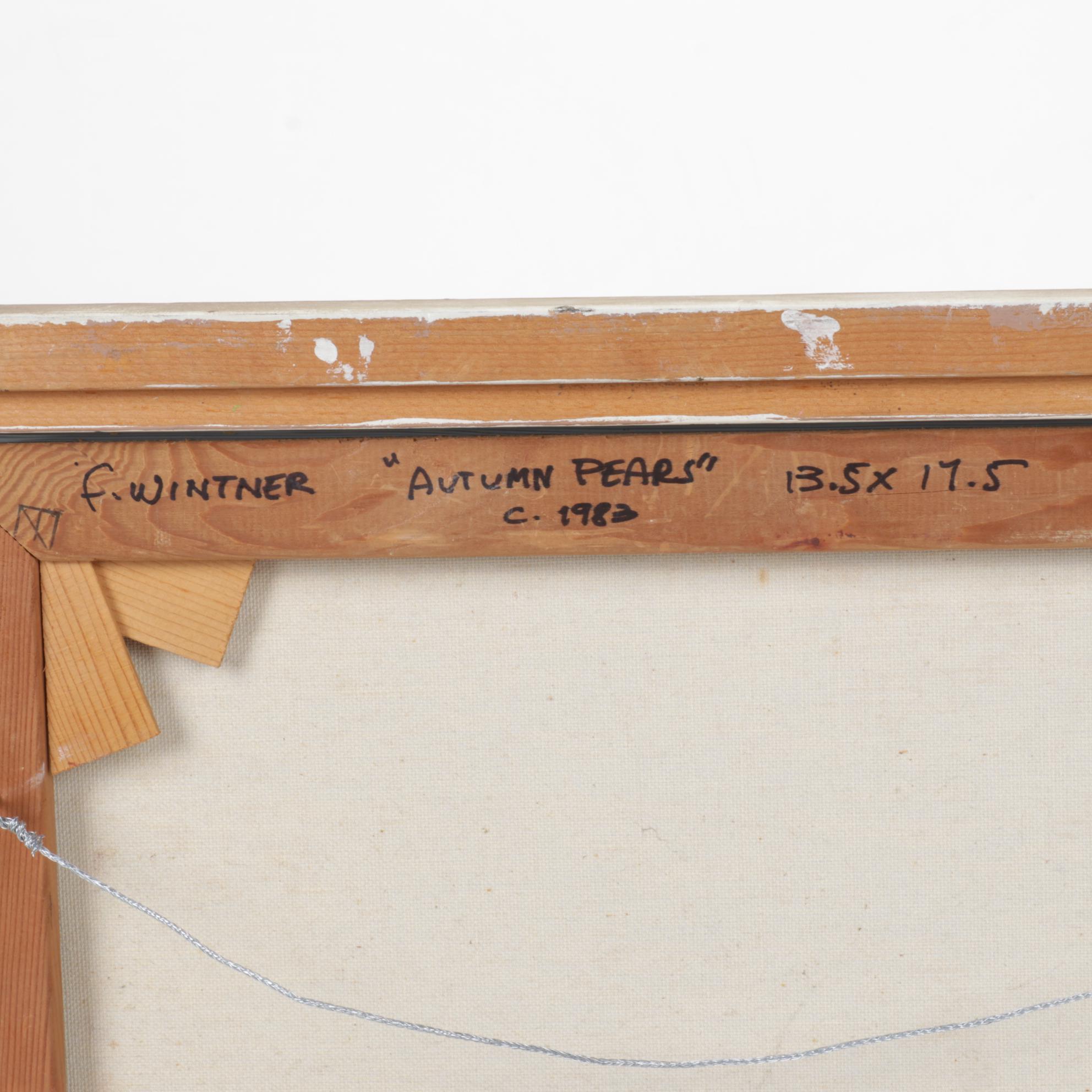 Frances Wintner Oil Painting "Autumn Pears", 1983