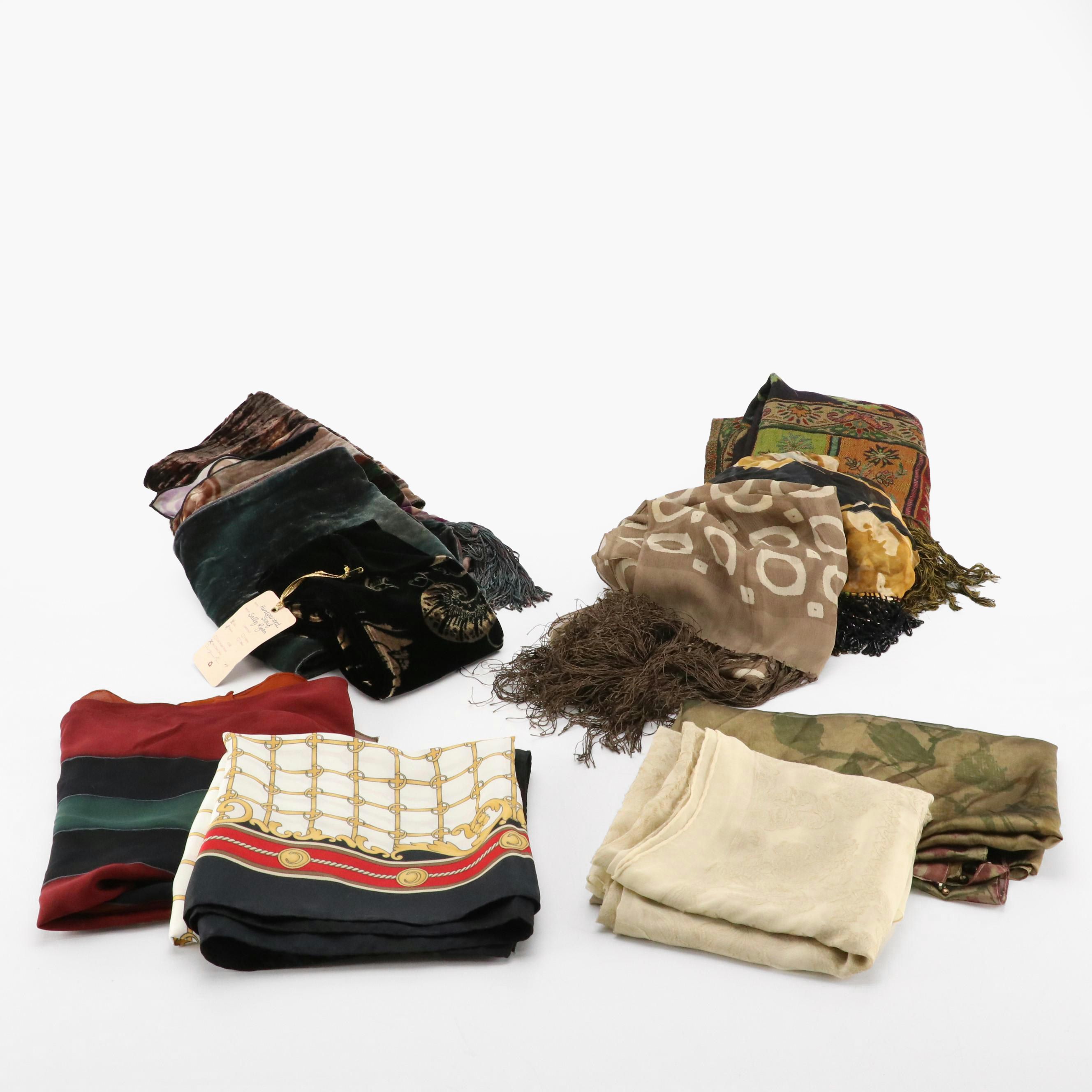 Assorted Scarves, Embellished Shawls, More Featuring Valentino & Giorgio Armani