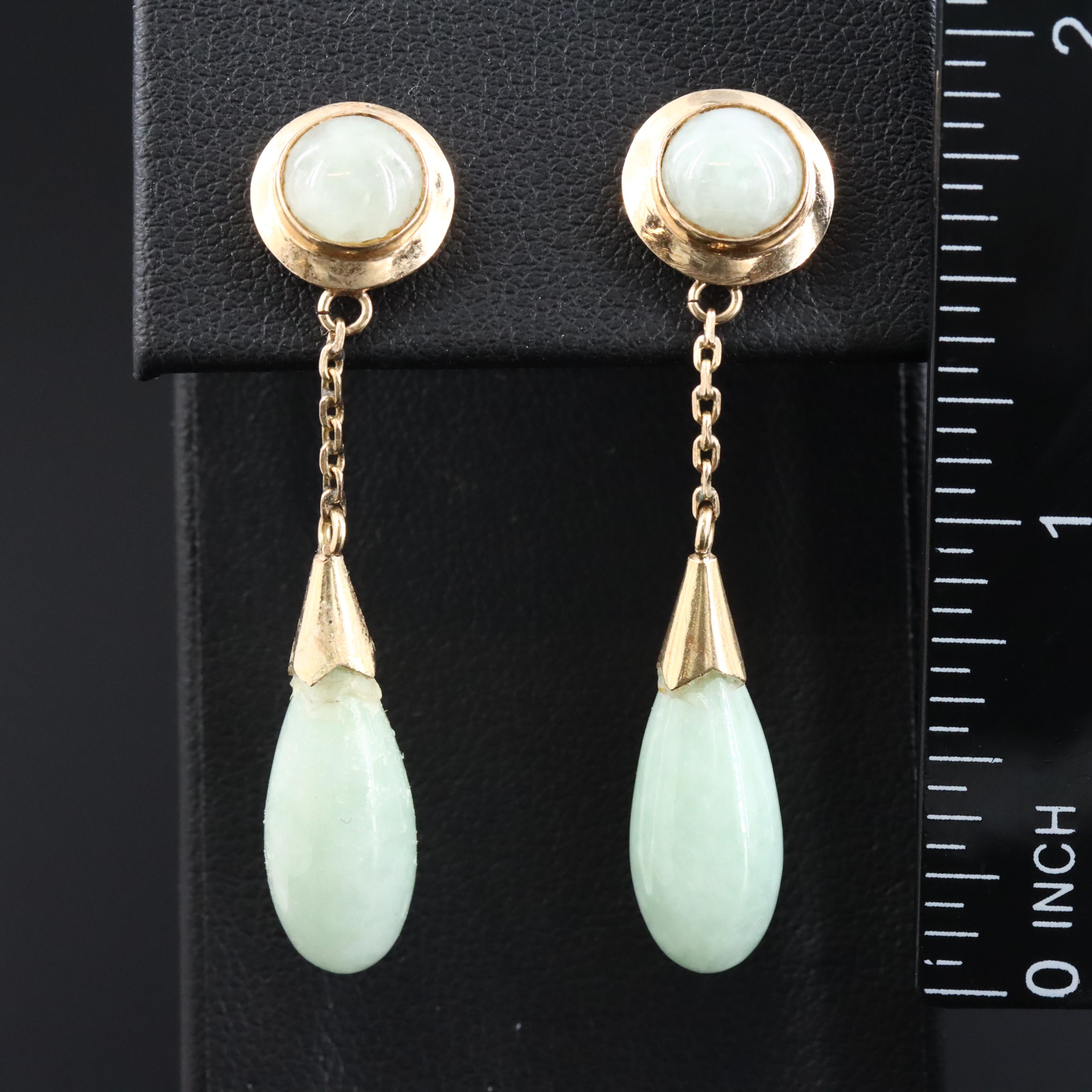 14K Jadeite Earrings