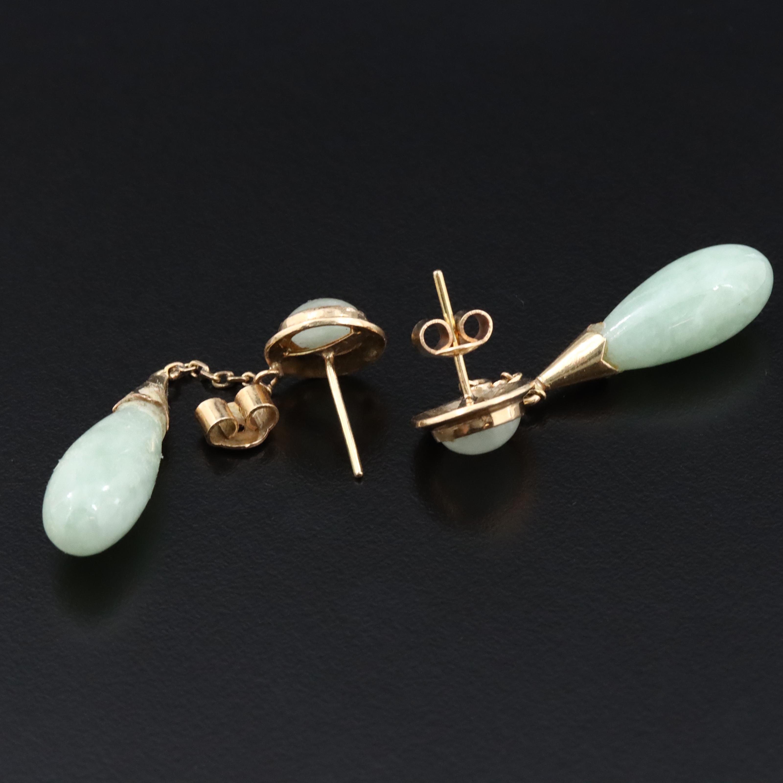 14K Jadeite Earrings