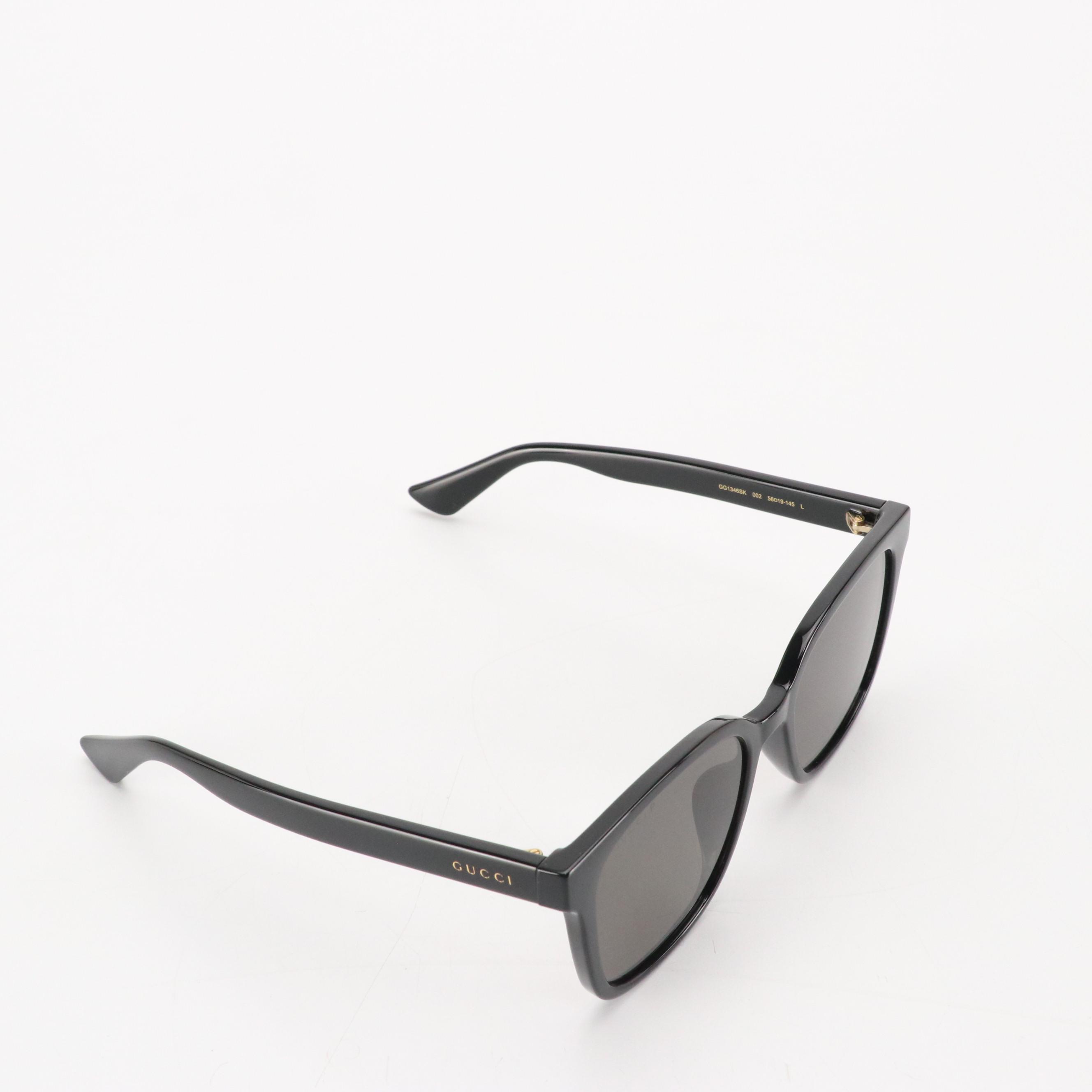 Gucci GG1346SK Polarized Black Square Framed Sunglasses with Case