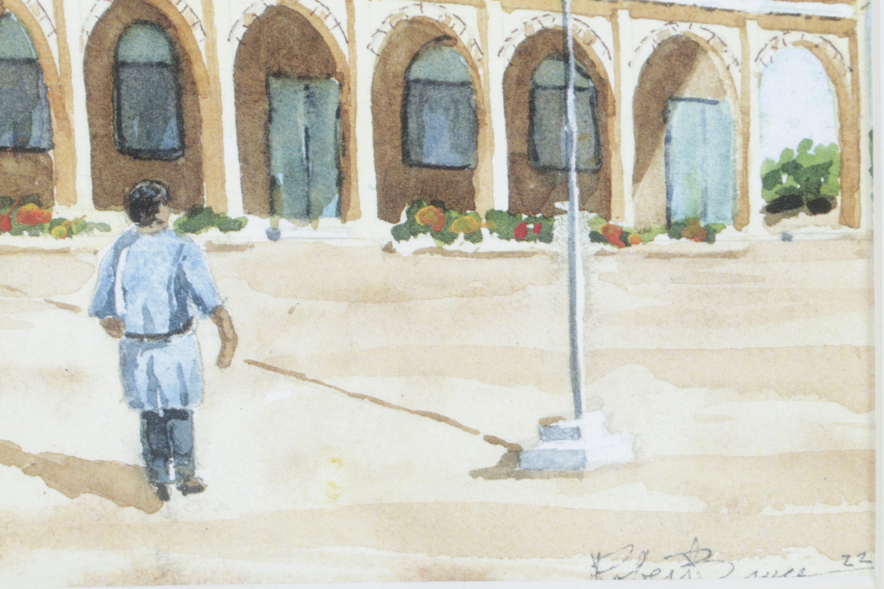 Half-Tone Print of Ethiopian Courtyard