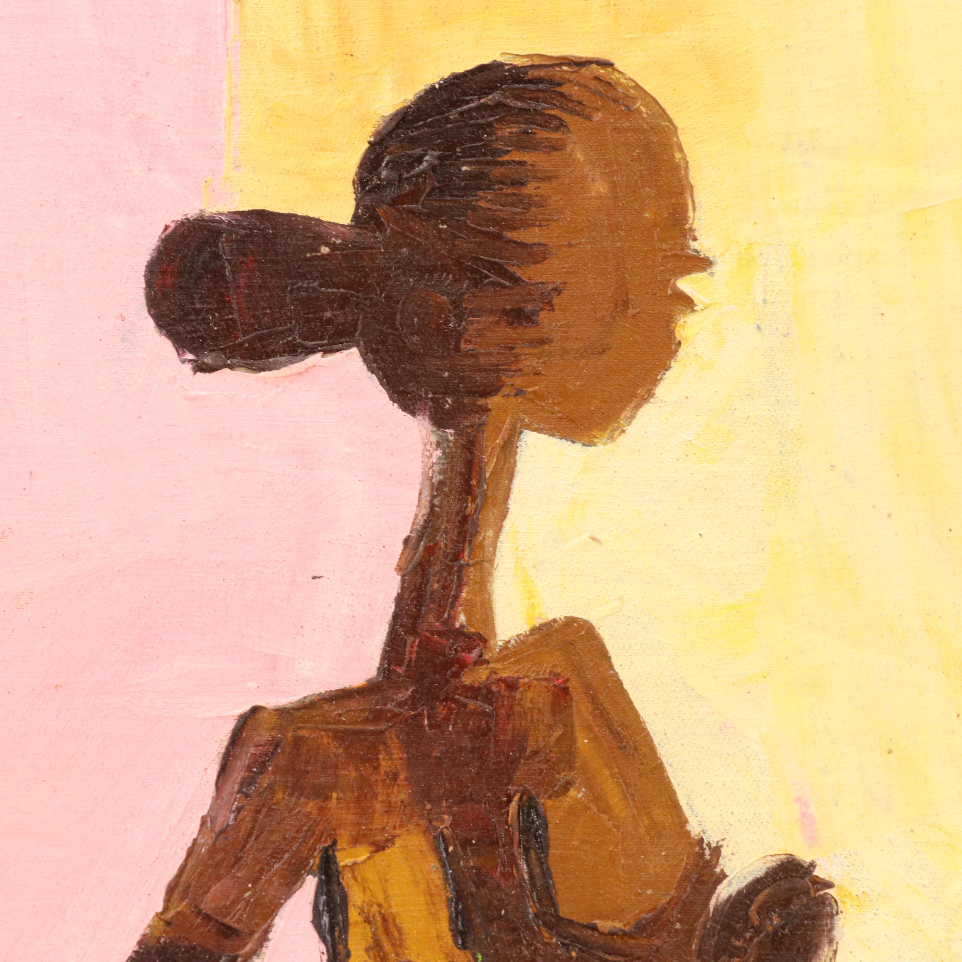 Bayo Ogundele Stylized Figural Oil Painting, 2024