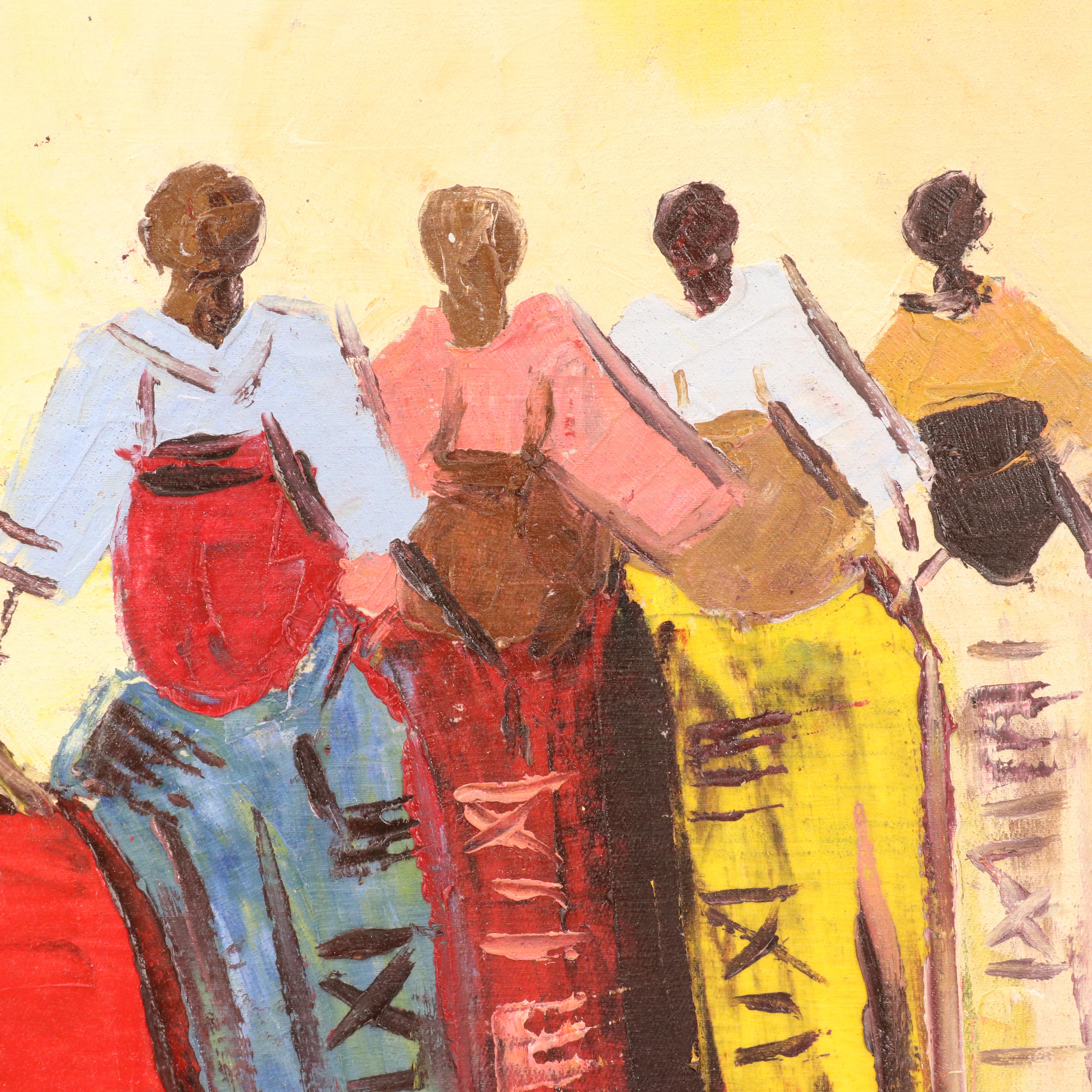 Bayo Ogundele Stylized Figural Oil Painting, 2024