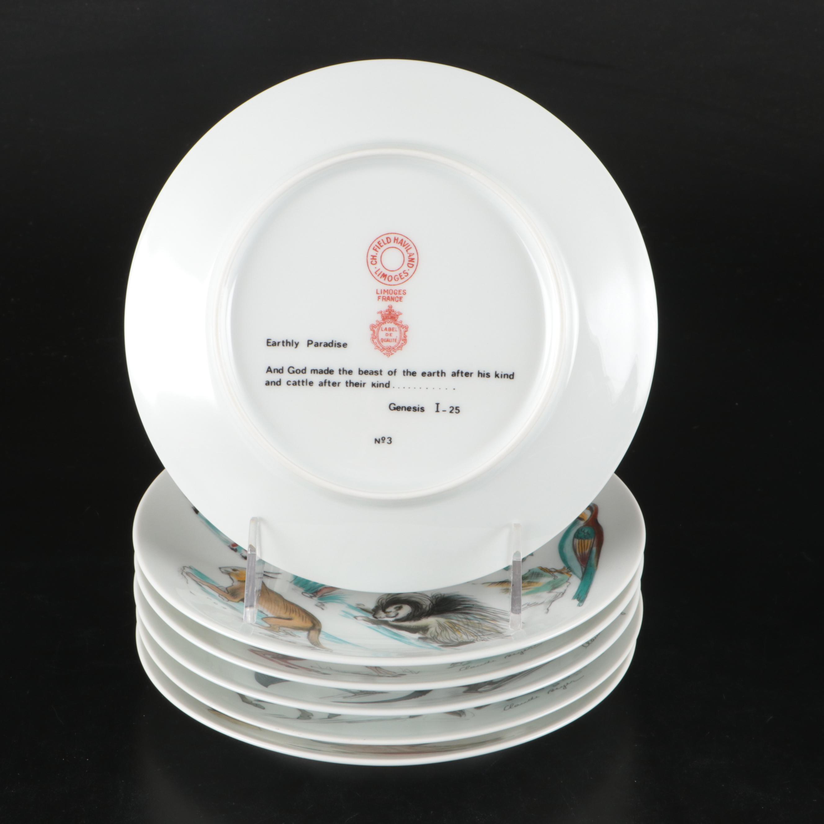 Charles Field Haviland Limoges "Earthly Paradise" Salad Plates, Other Dinnerware