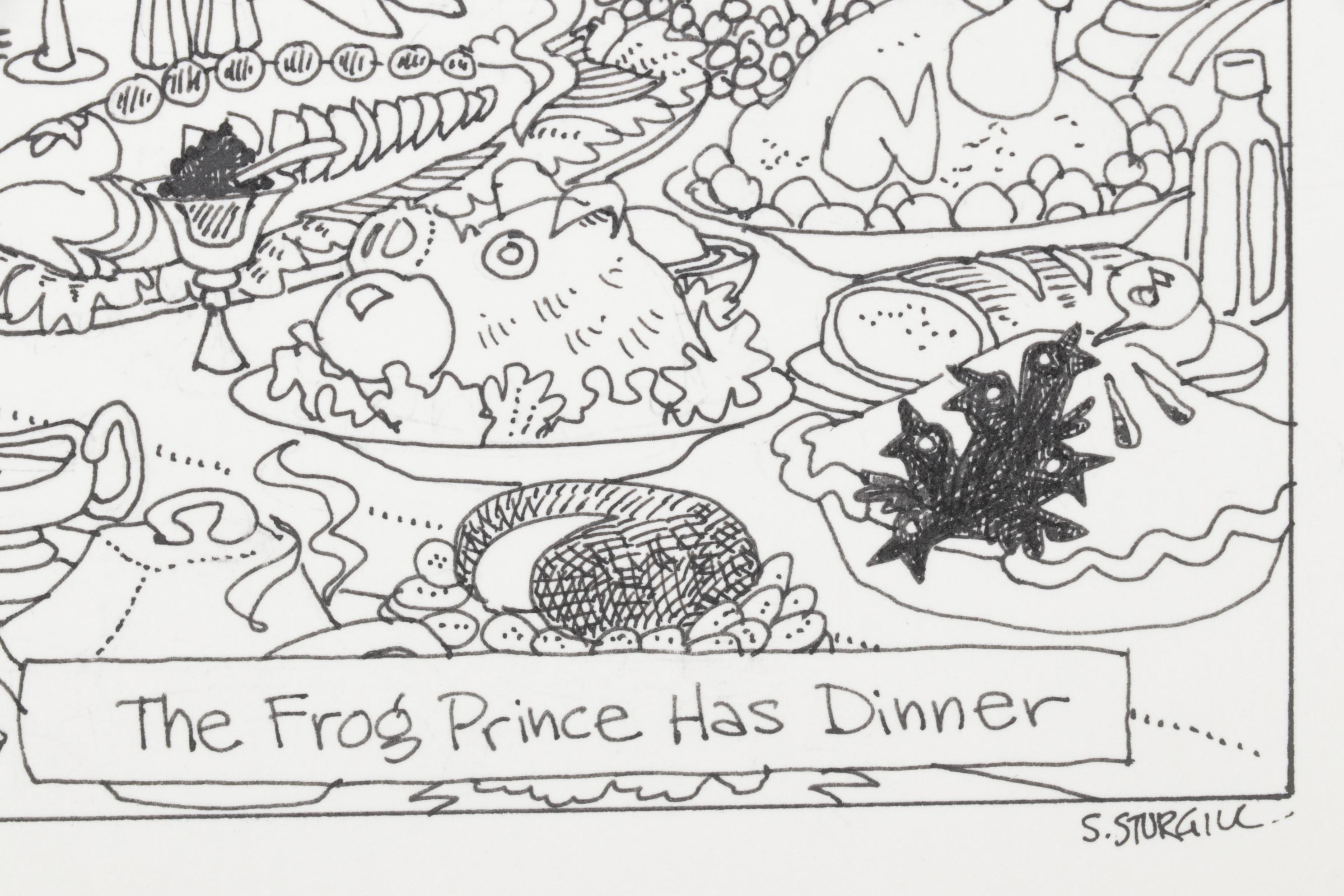 Susan Sturgill Lithograph "The Frog Prince Has Dinner," 1990
