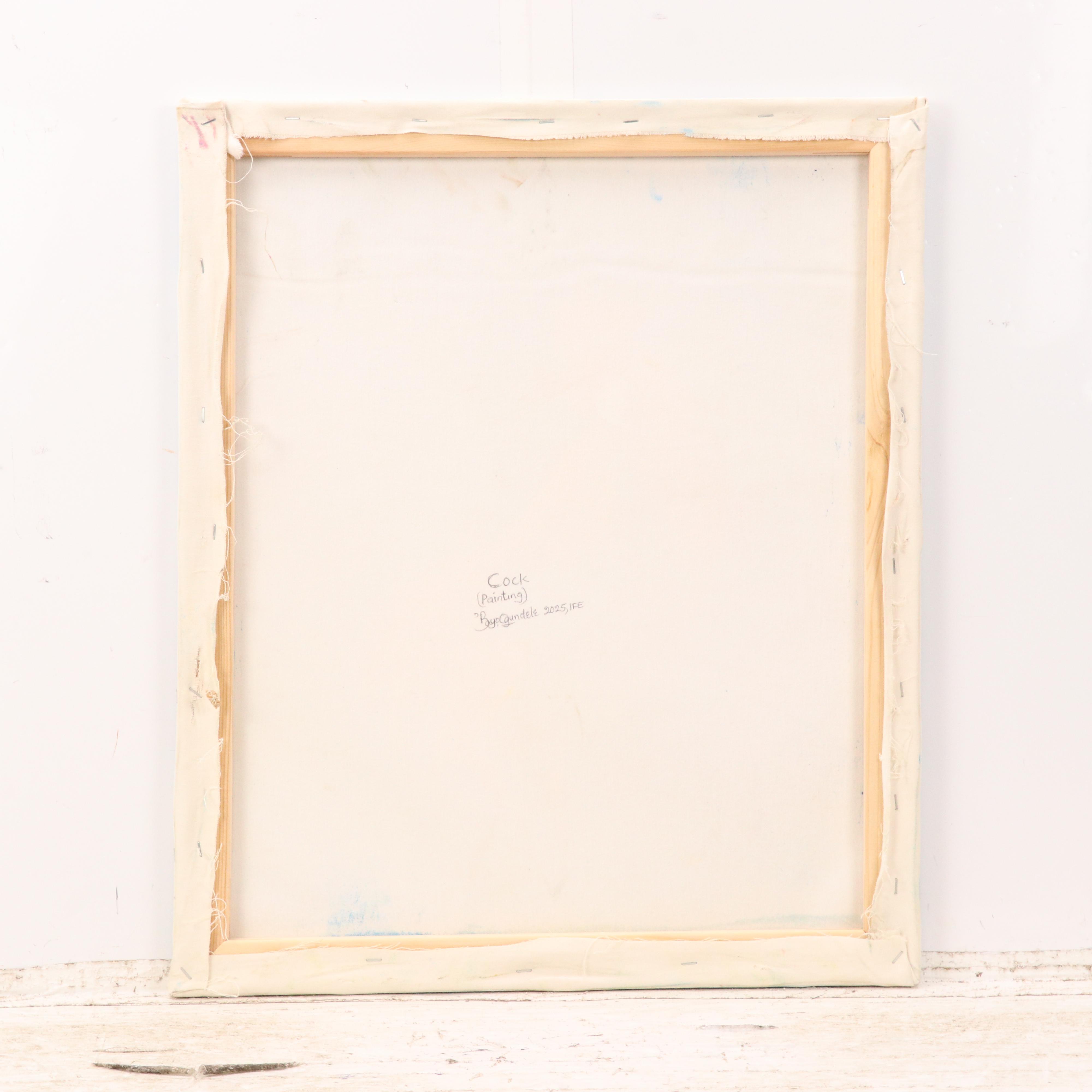 Bayo Ogundele Stylized Oil Painting of Rooster "Cock," 2025