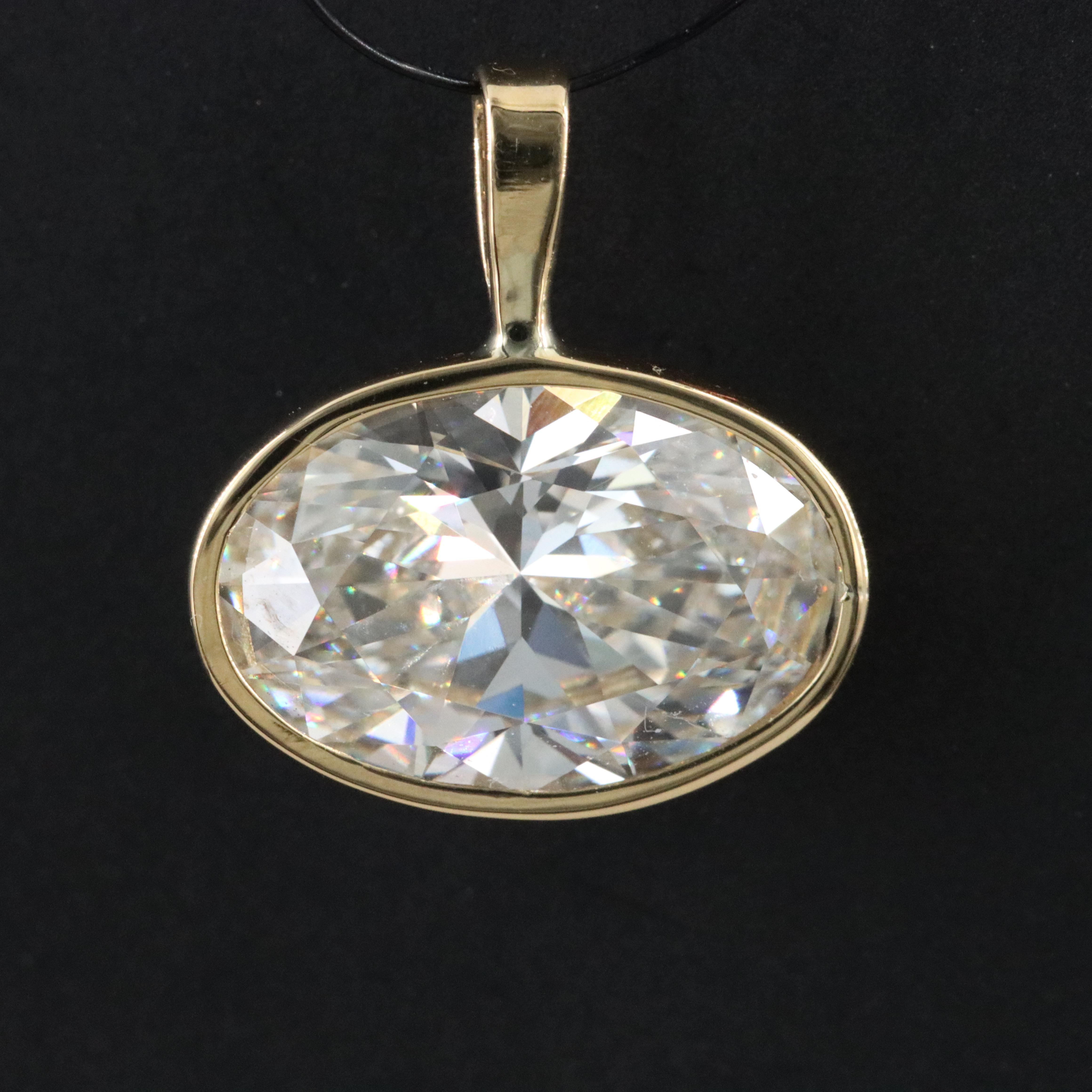18K 3.32 CT Lab Grown Diamond Pendant with IGI Report