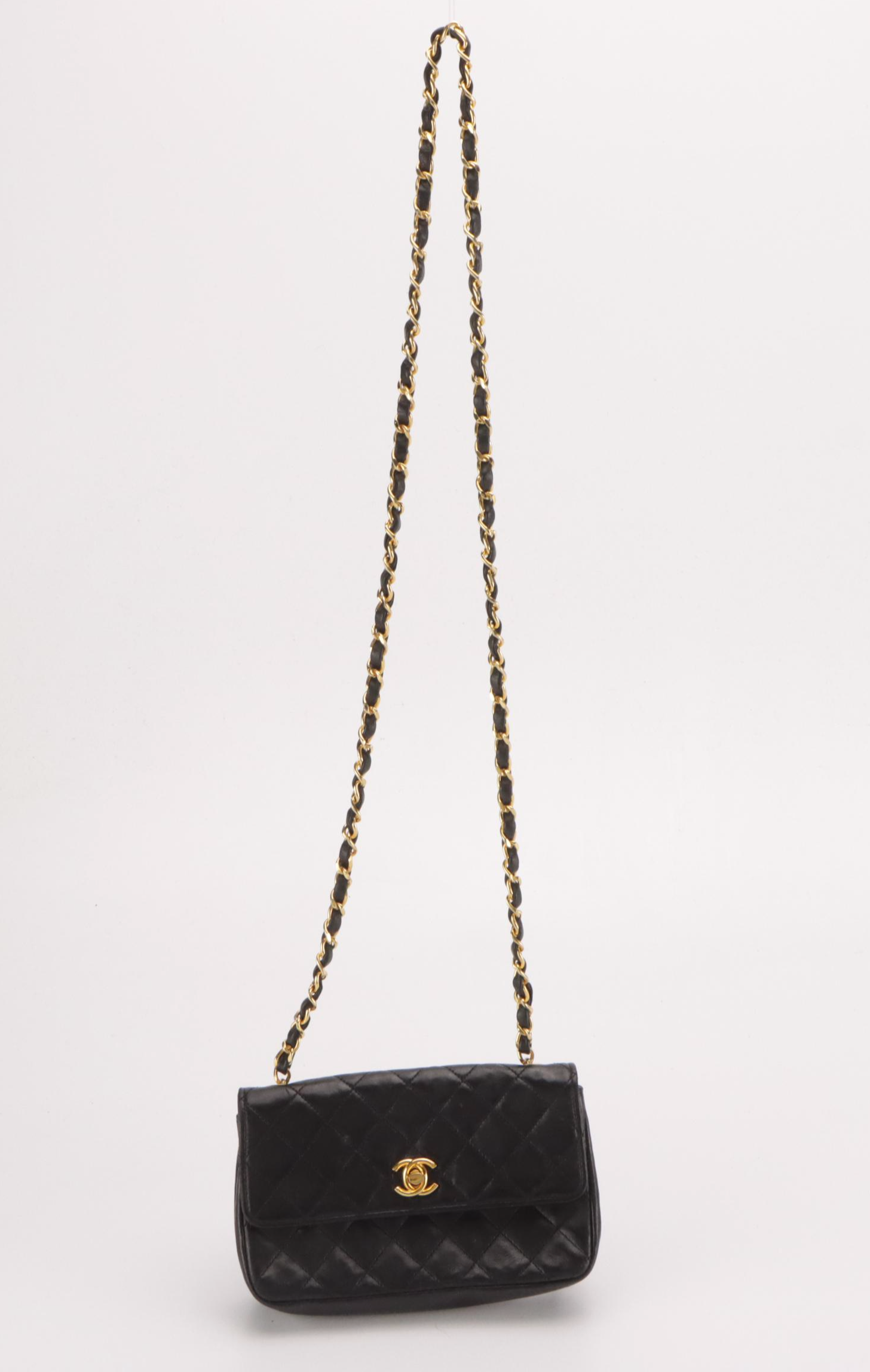 Chanel Mini Quilted Leather CC Flap Crossbody Bag with Interwoven Chain Strap