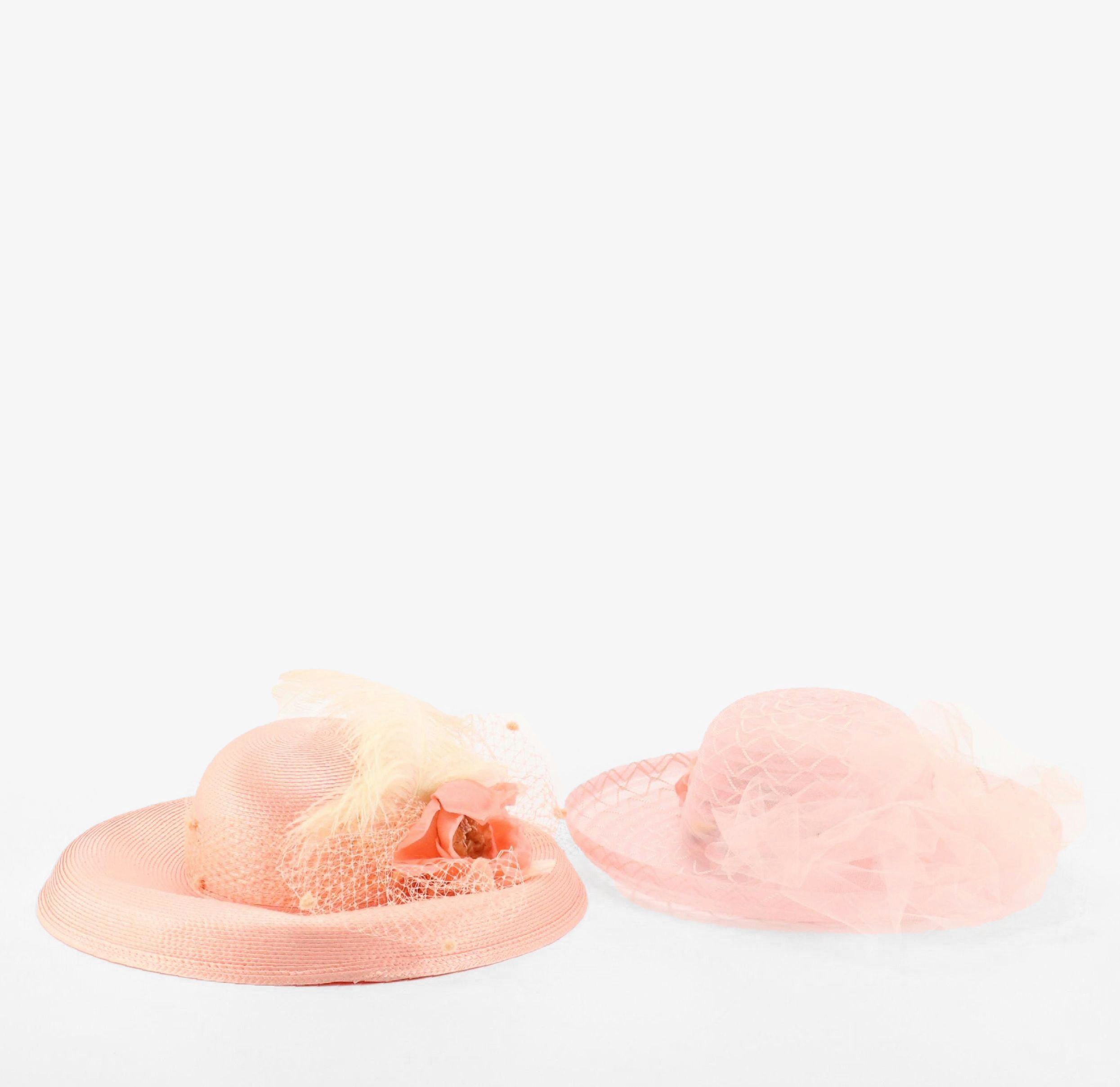 Pink Kentucky Derby and Wide Brim Hats with Hat Box