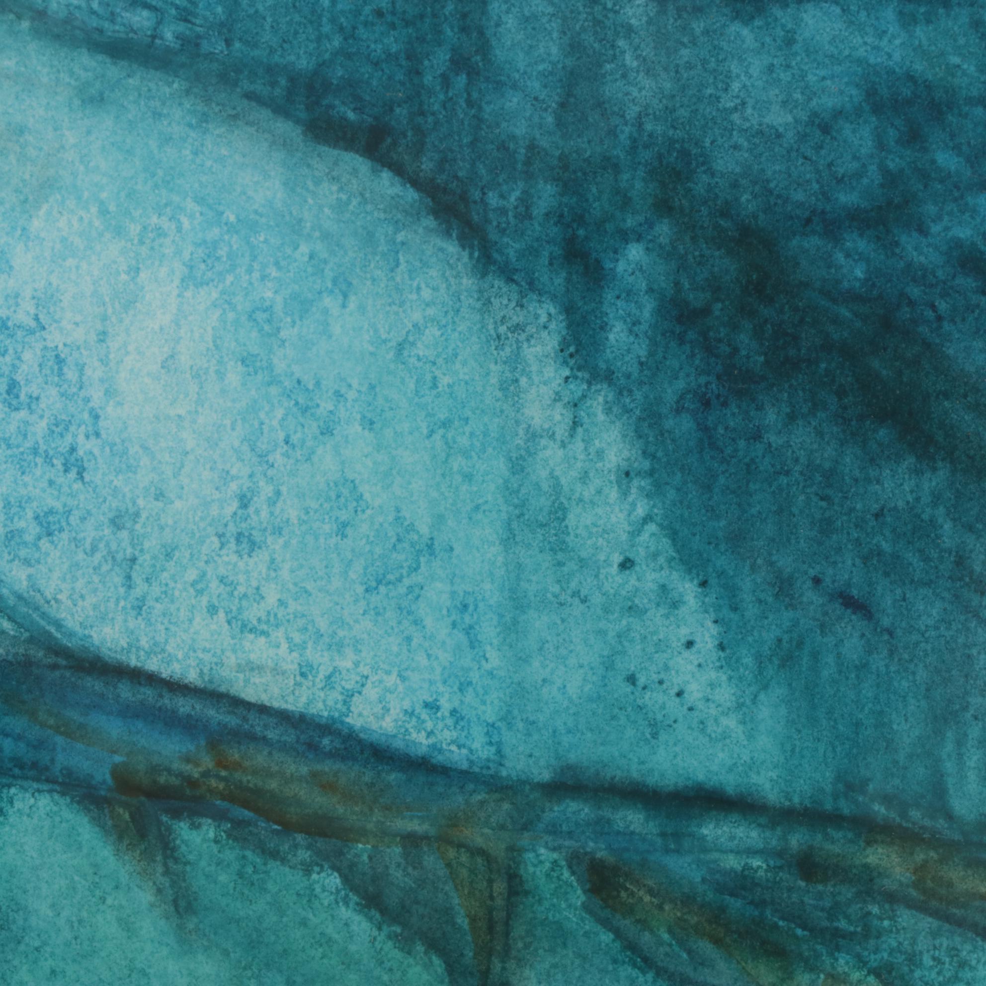 Linda Greenup Modernist Landscape Watercolor Painting, Late 20th Century