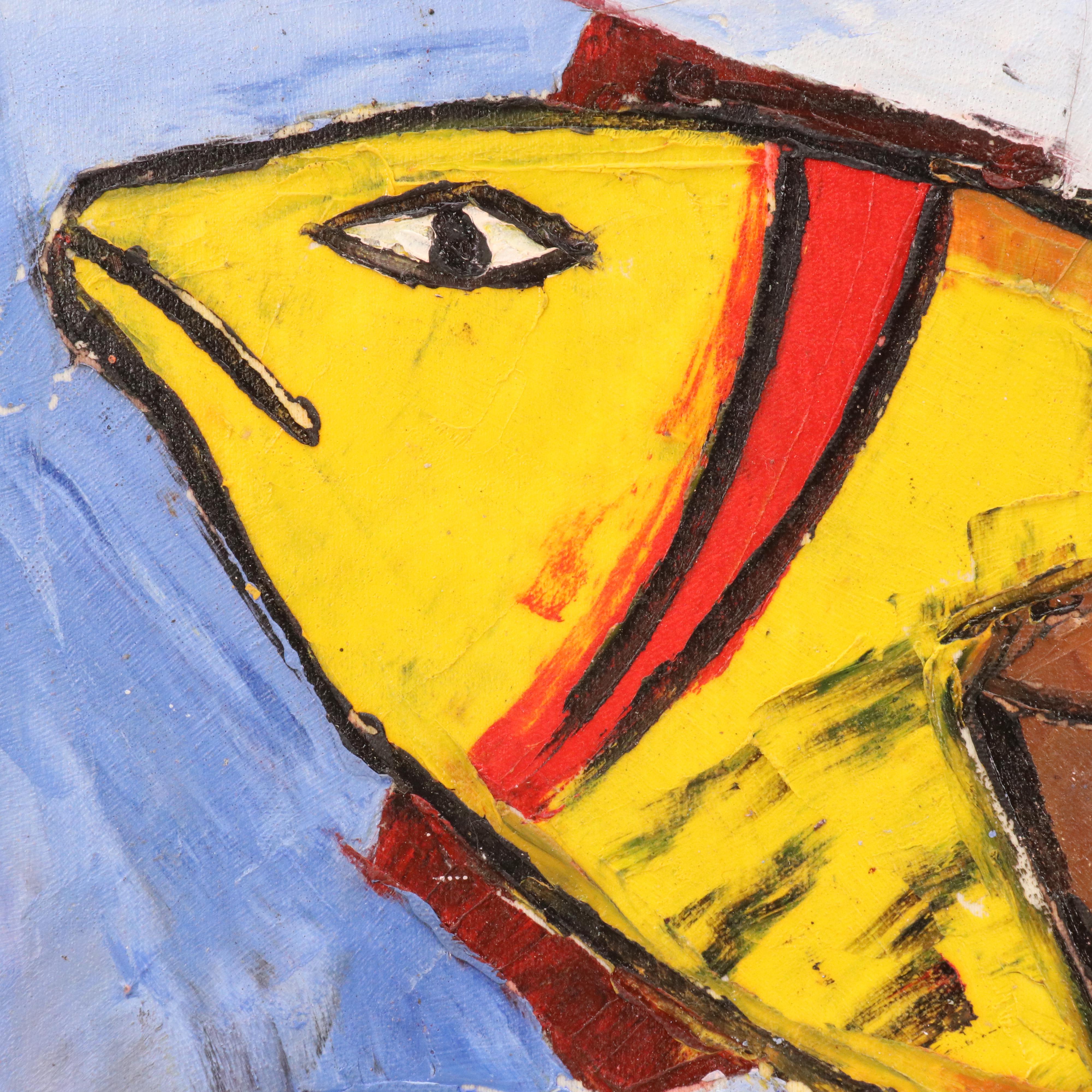 Bayo Ogundele Stylized Oil Painting of Fish, 2025