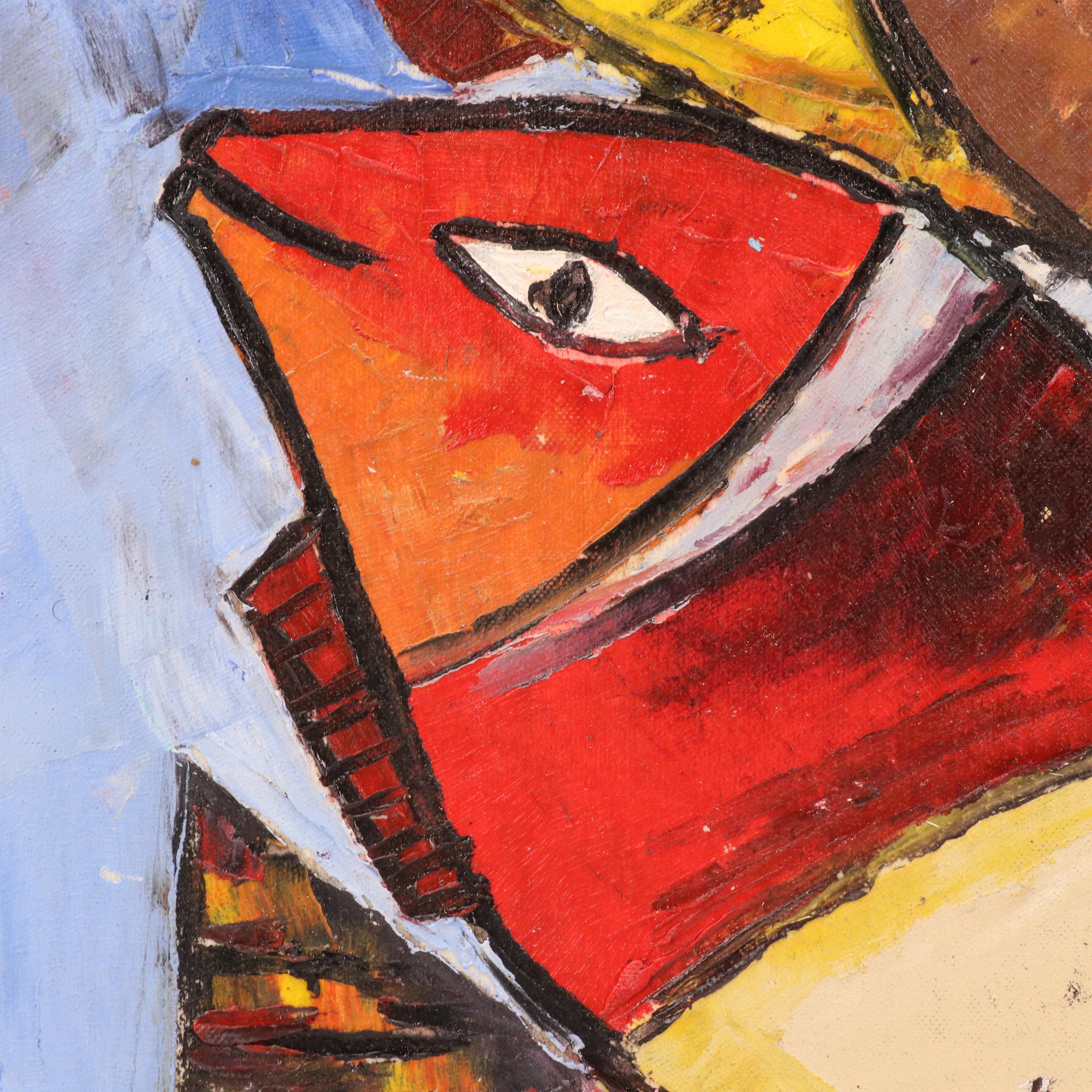 Bayo Ogundele Stylized Oil Painting of Fish, 2025