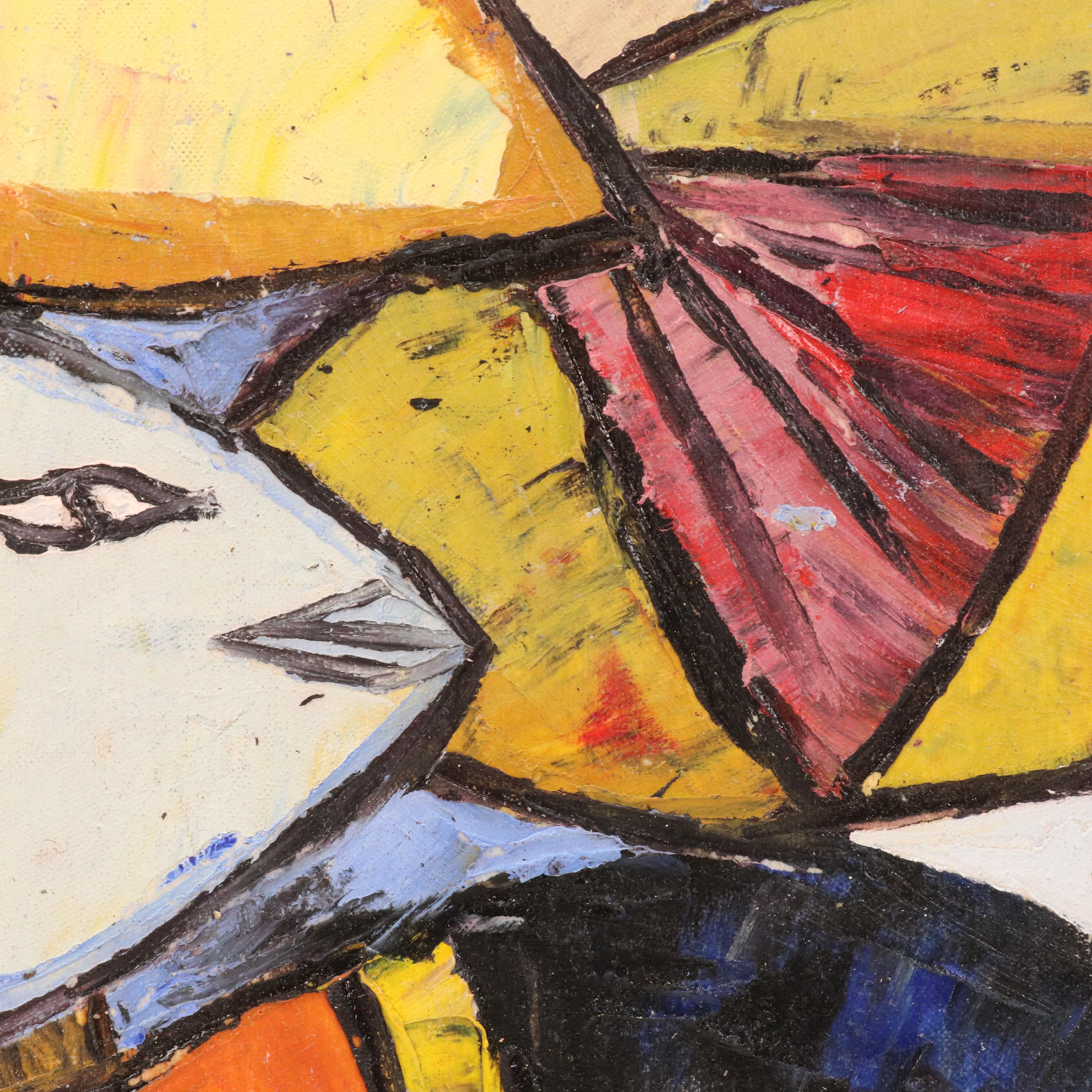 Bayo Ogundele Stylized Oil Painting of Fish, 2025