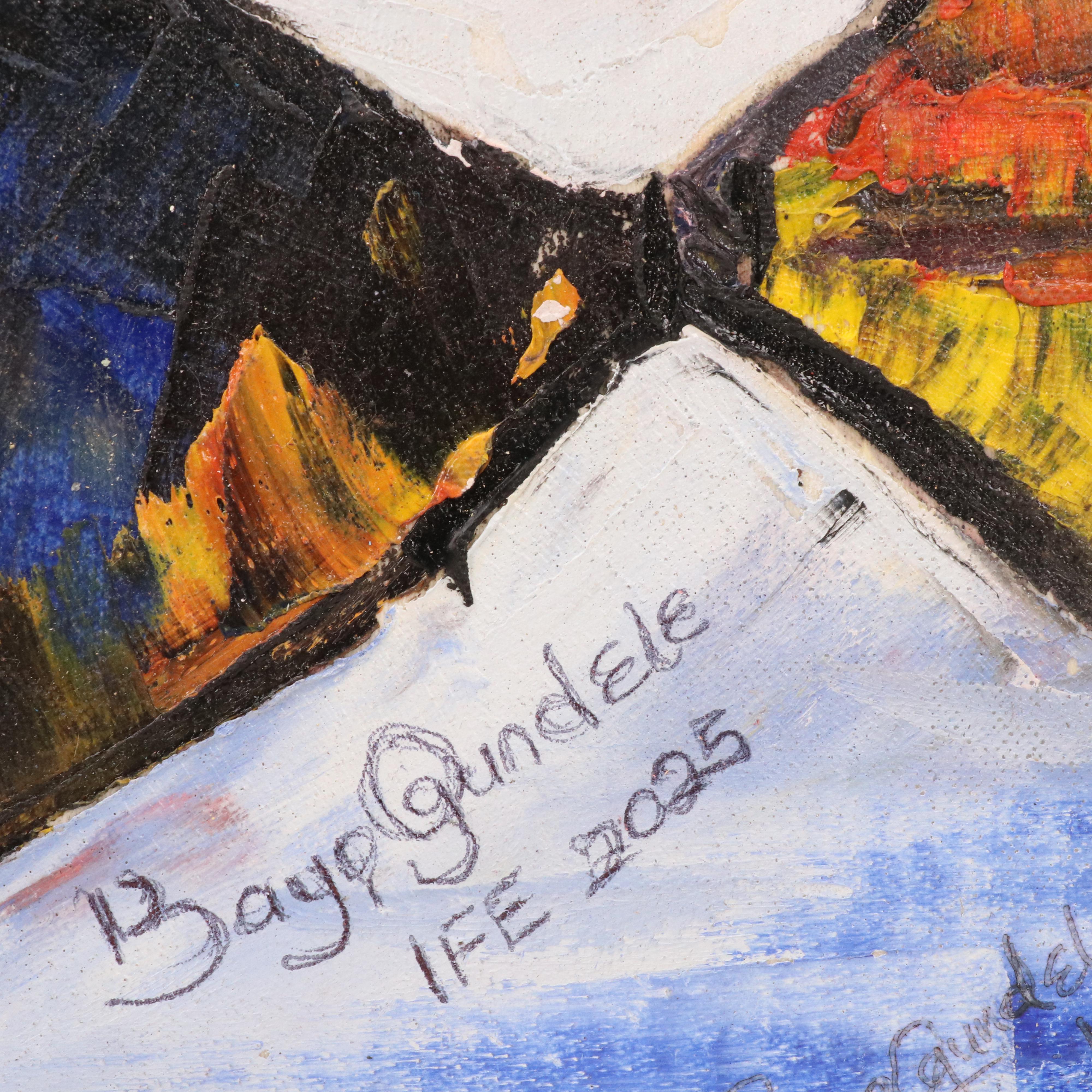 Bayo Ogundele Stylized Oil Painting of Fish, 2025