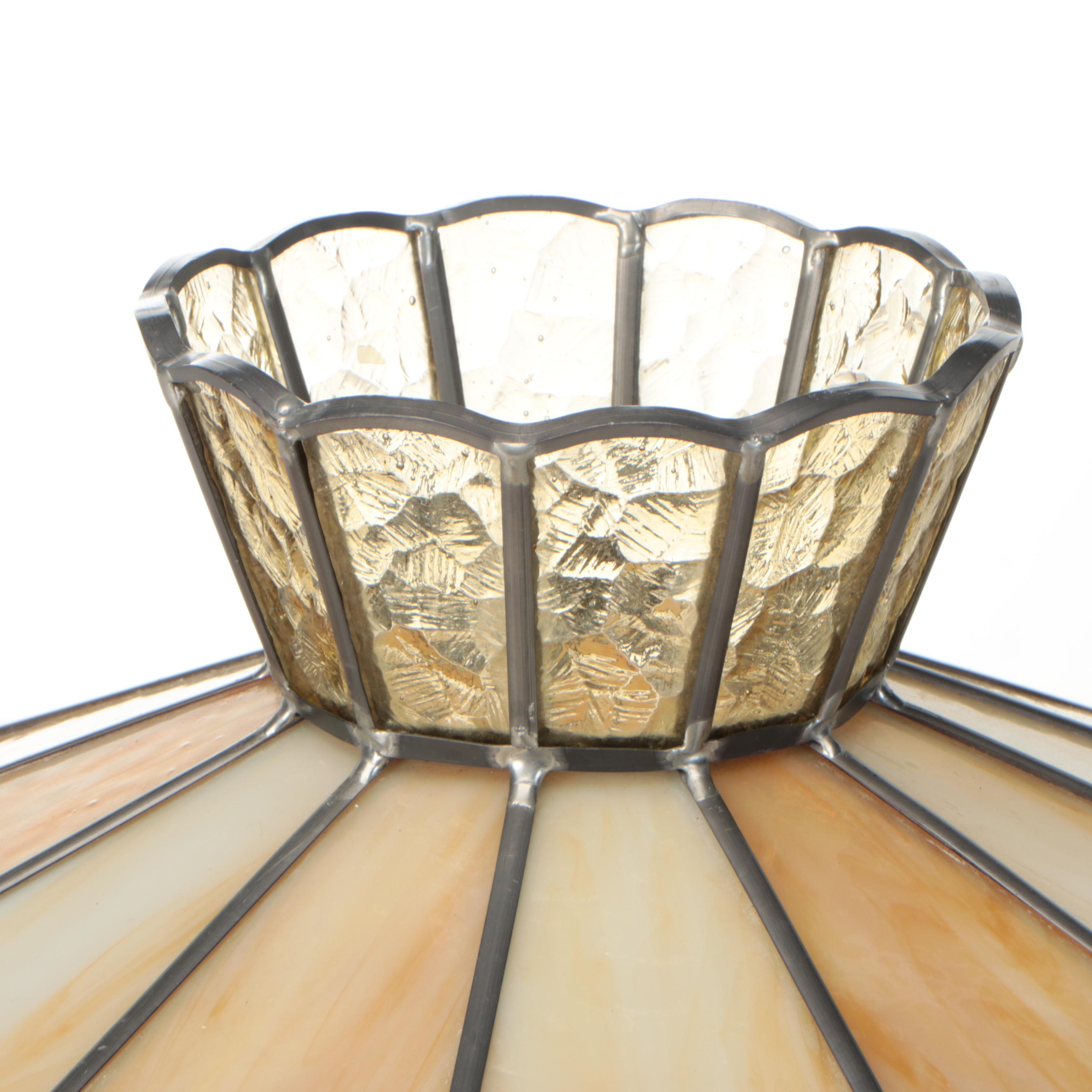 Amber Pebble and Butterscotch Slag Glass Pendant Light Shade