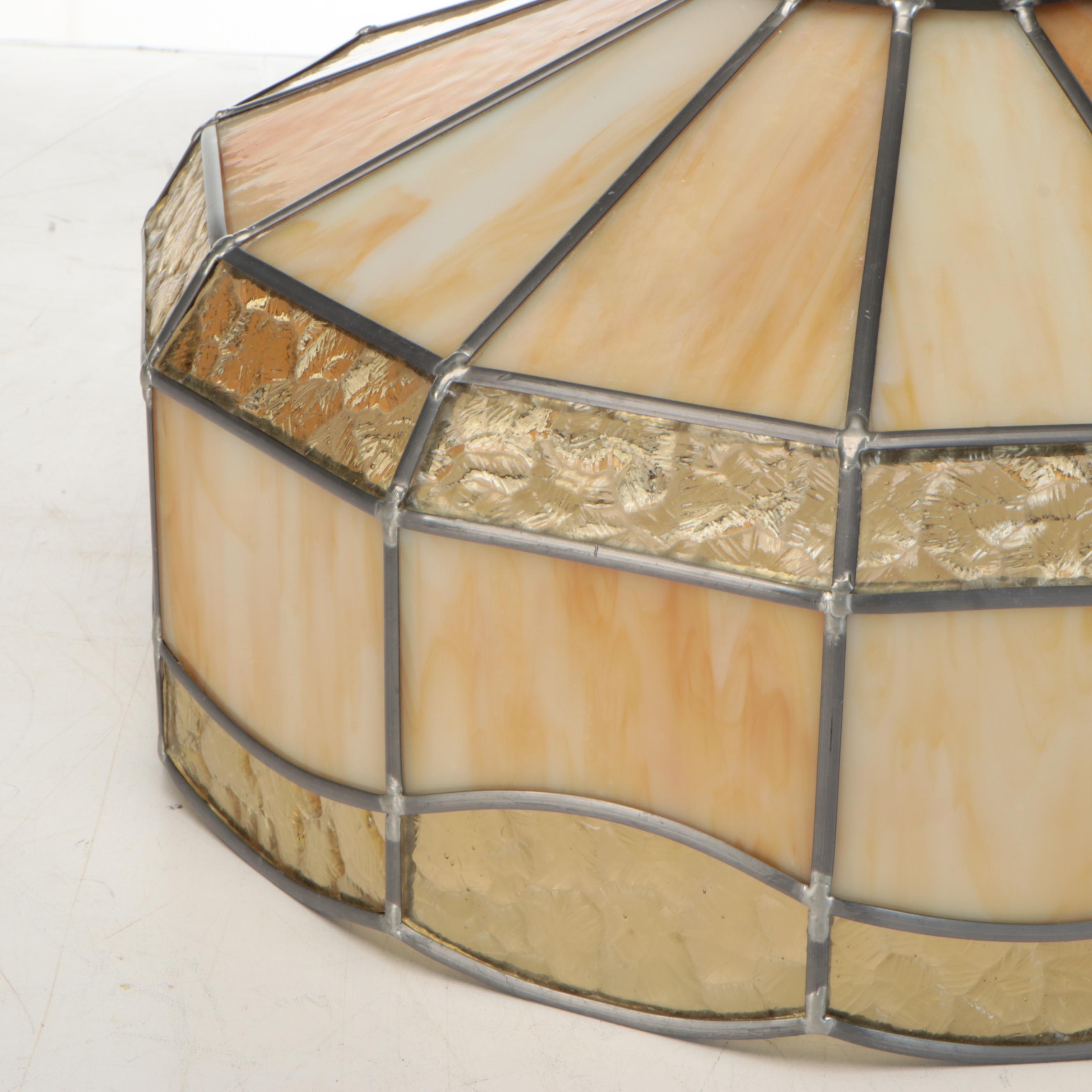 Amber Pebble and Butterscotch Slag Glass Pendant Light Shade