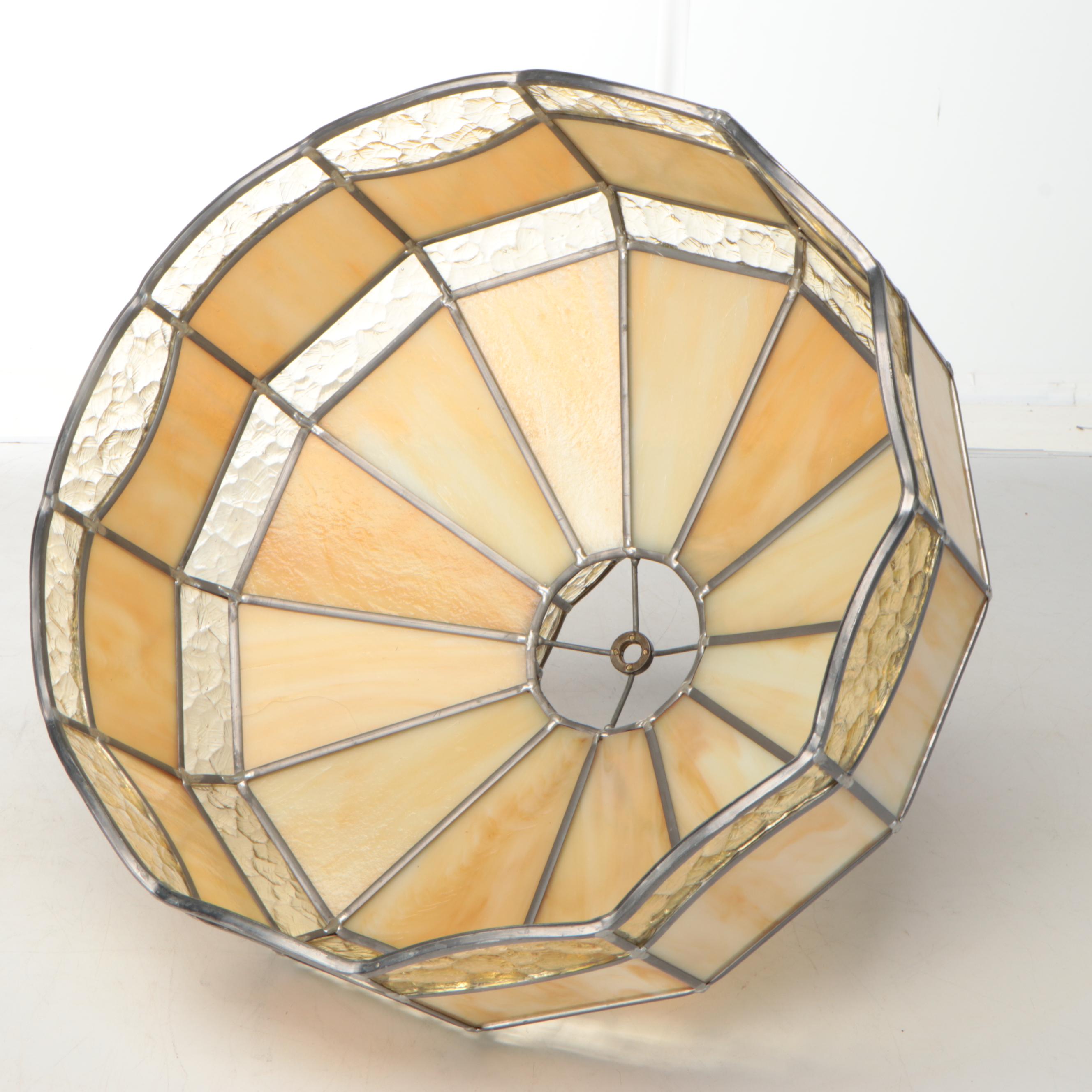 Amber Pebble and Butterscotch Slag Glass Pendant Light Shade