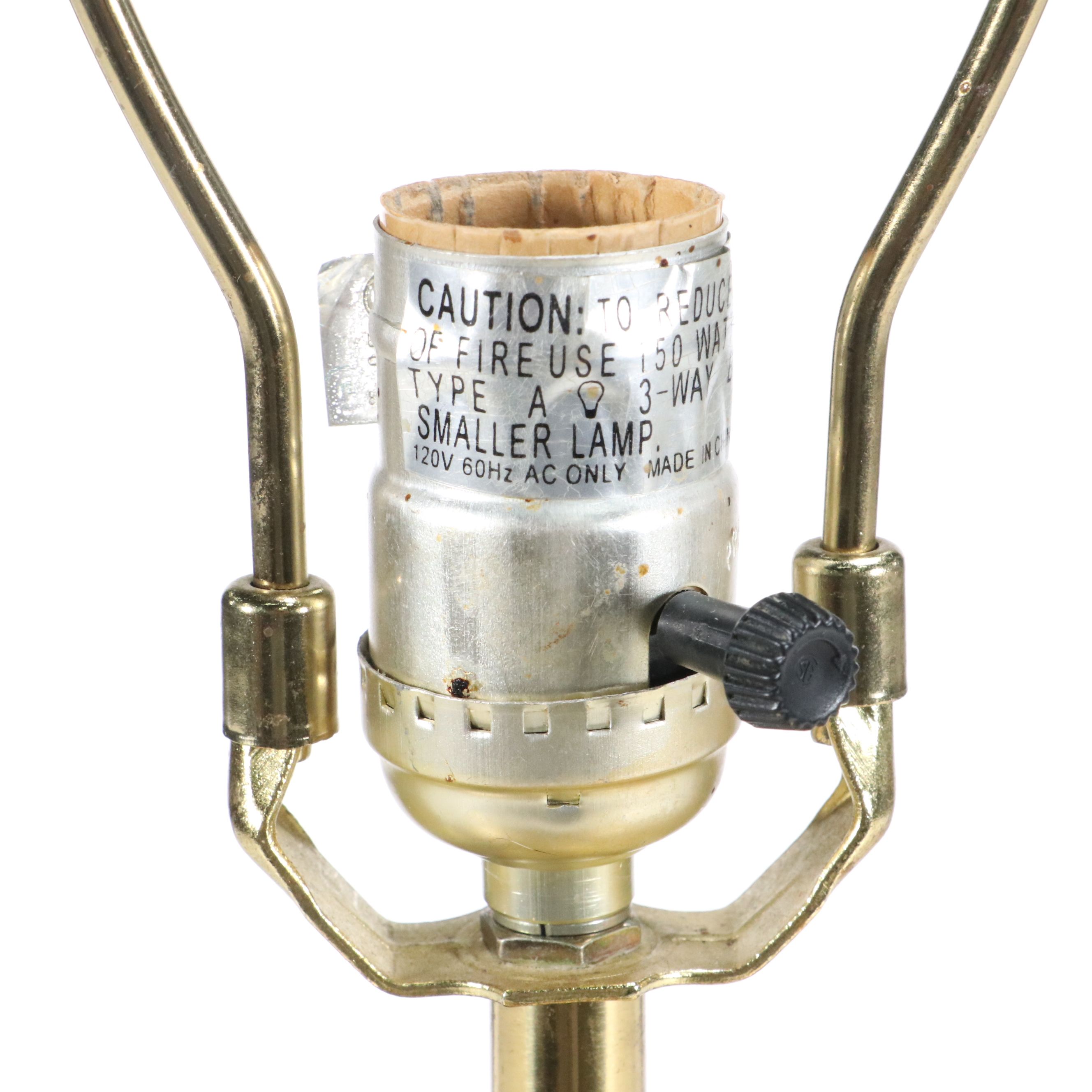 Continental Style Hand-Painted Ceramic Vase Lamp, circa 2000