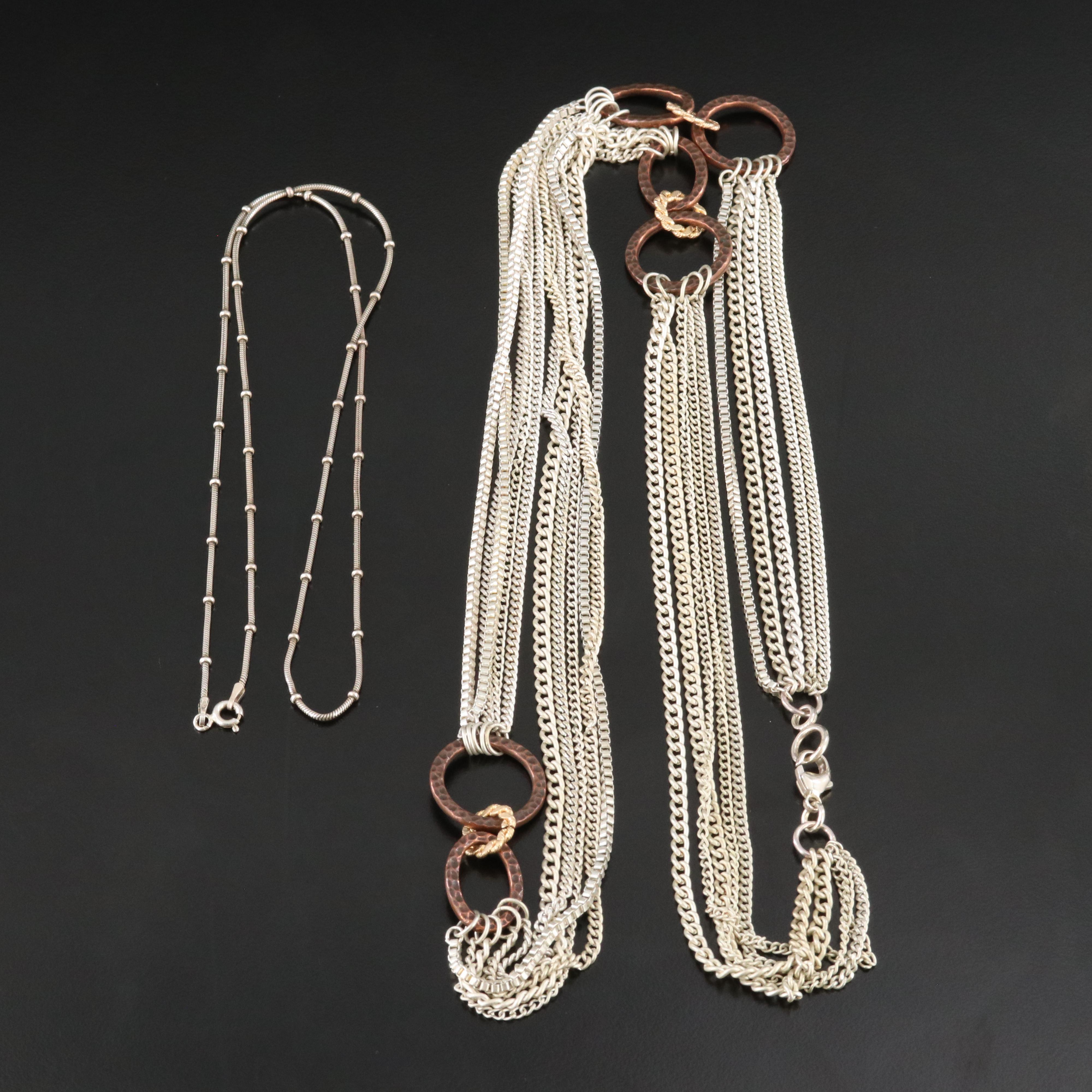 Sterling Necklaces with Metal Accents