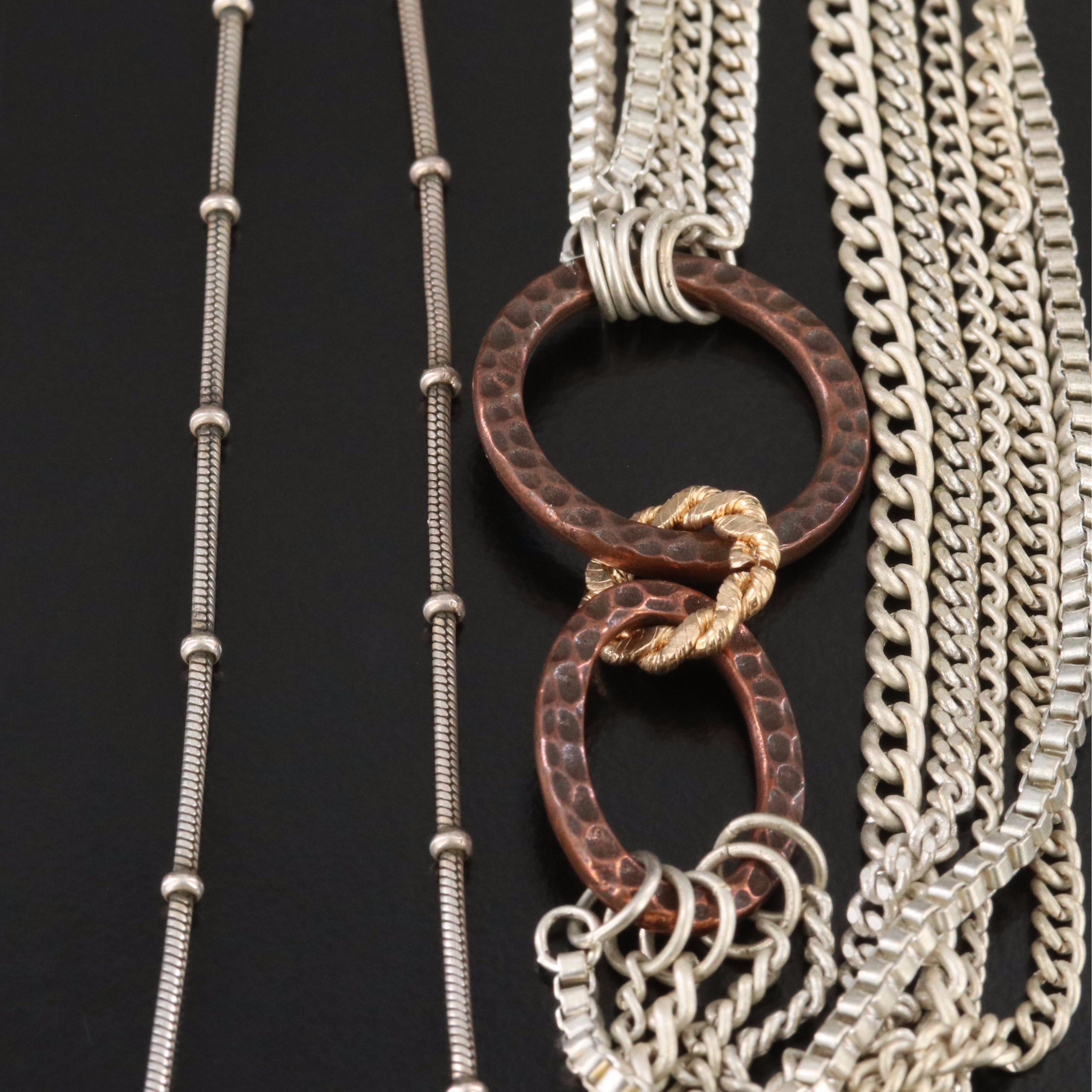 Sterling Necklaces with Metal Accents