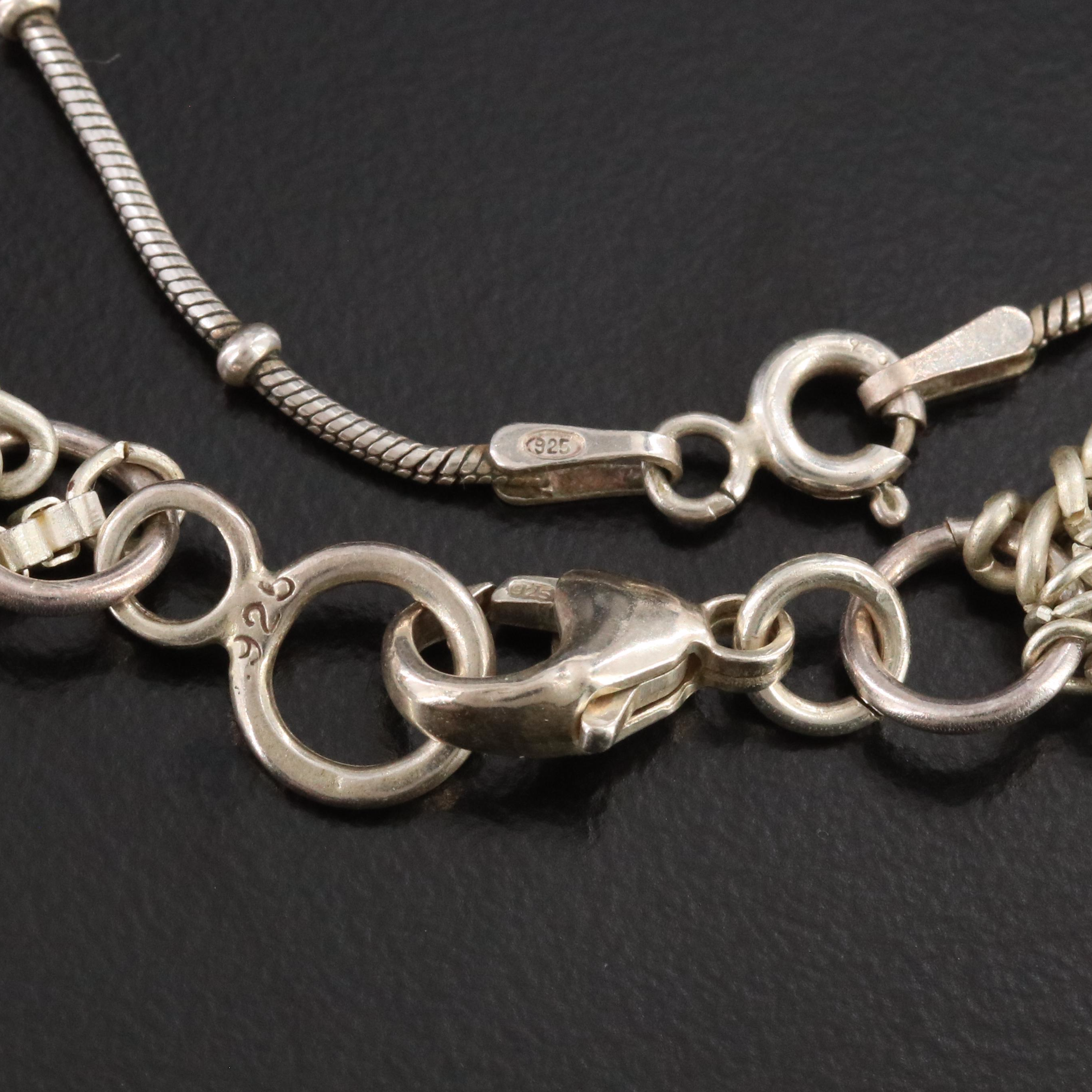 Sterling Necklaces with Metal Accents