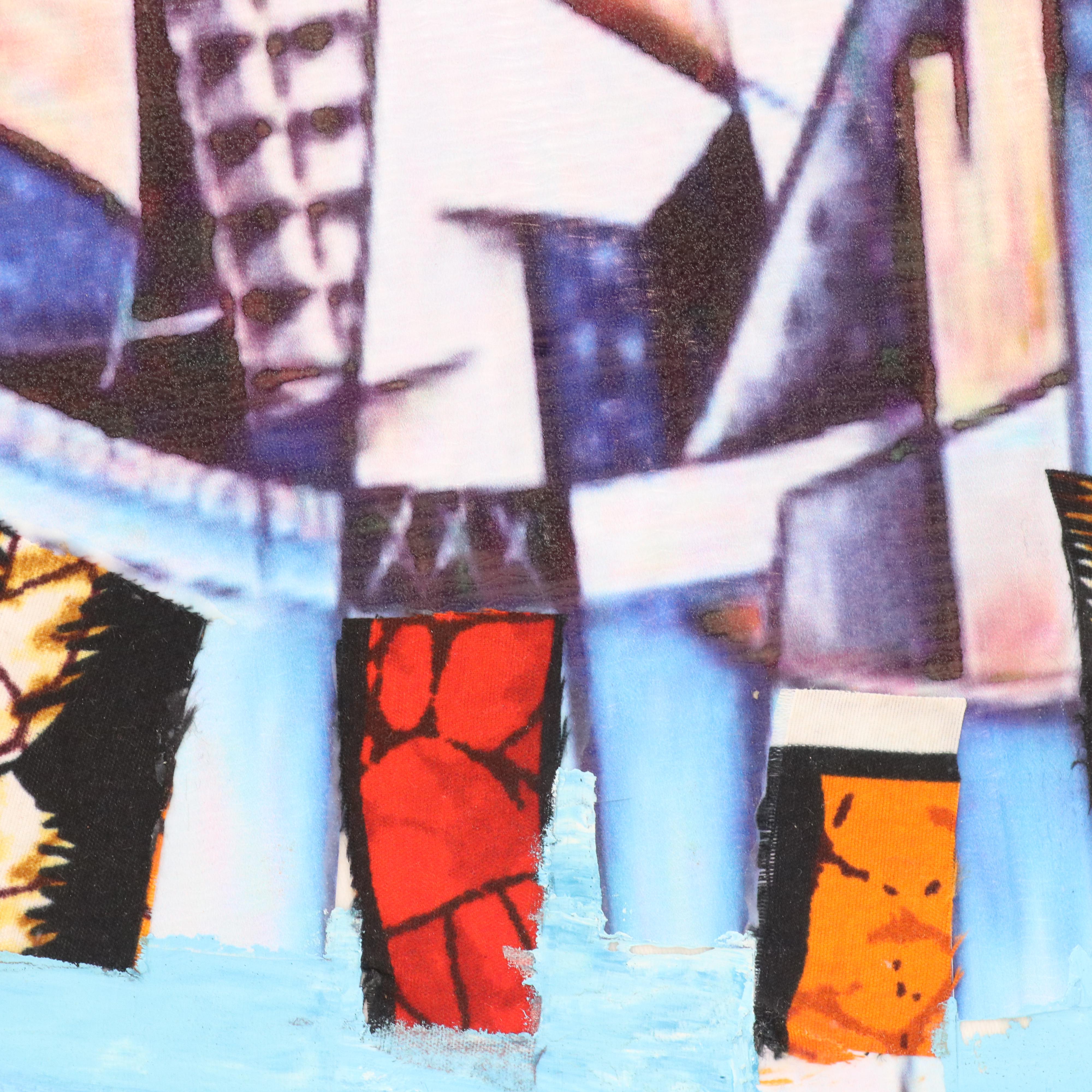 Bayo Ogundele Stylized Mixed Media Collage of a Fish "Eja Abami," 2025