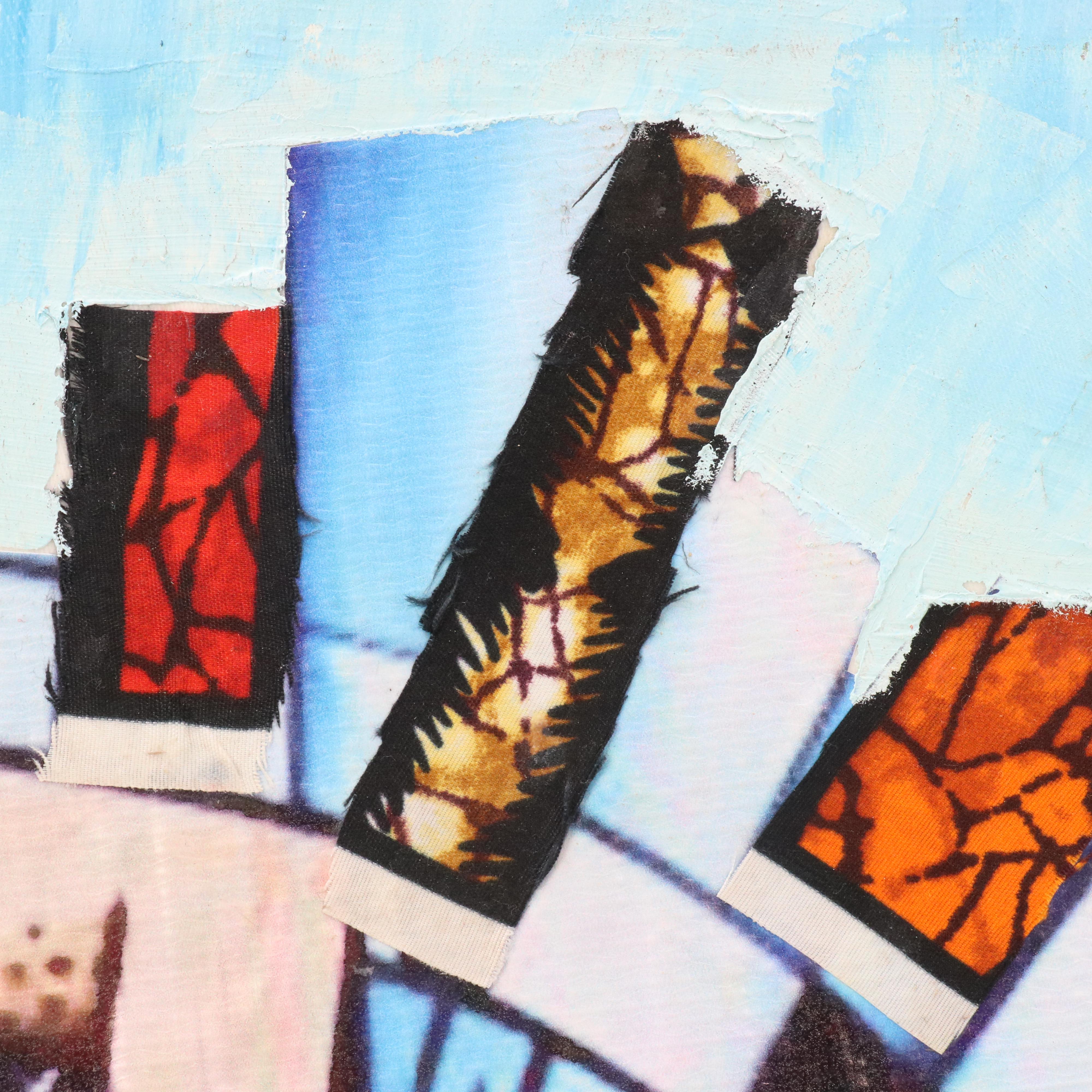 Bayo Ogundele Stylized Mixed Media Collage of a Fish "Eja Abami," 2025