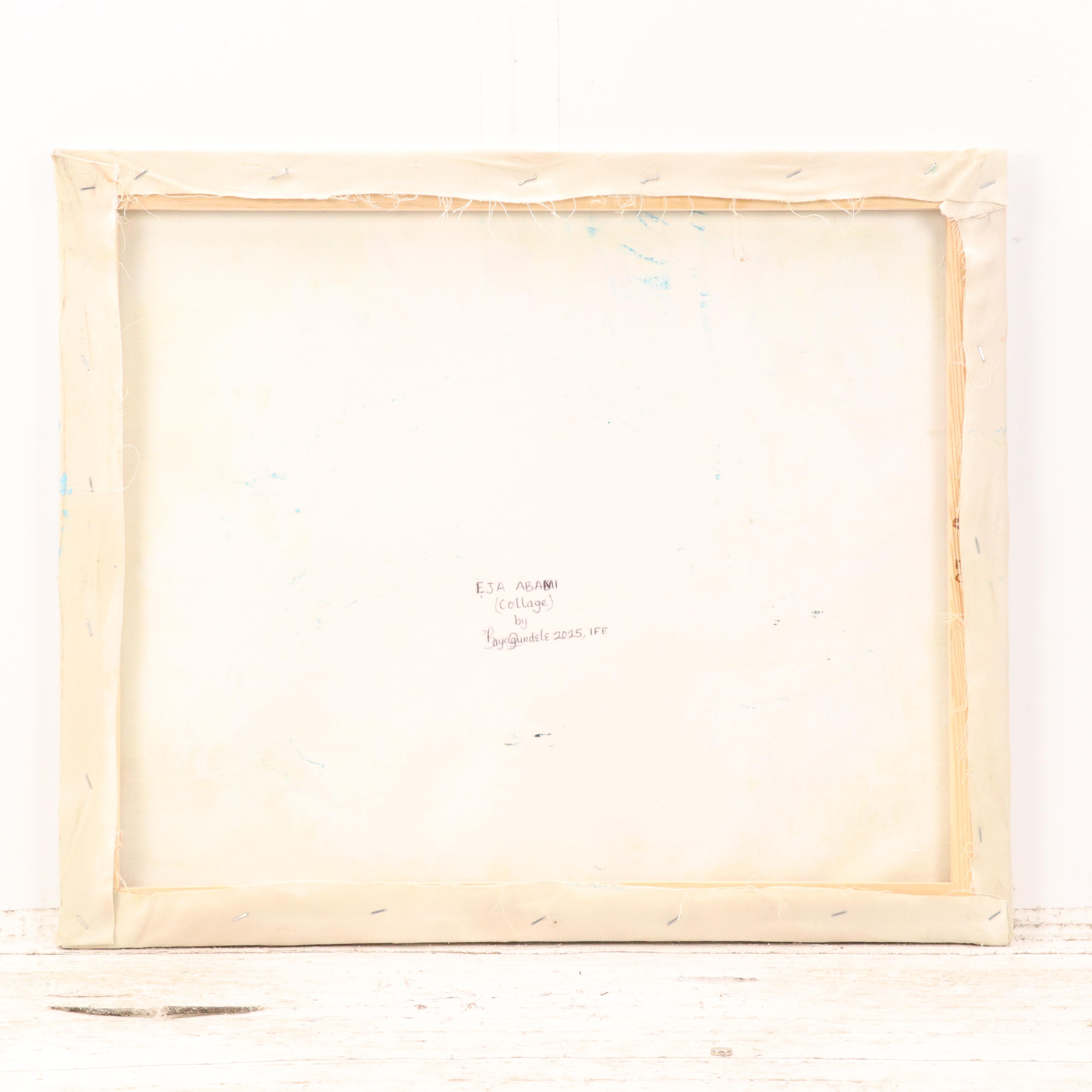 Bayo Ogundele Stylized Mixed Media Collage of a Fish "Eja Abami," 2025