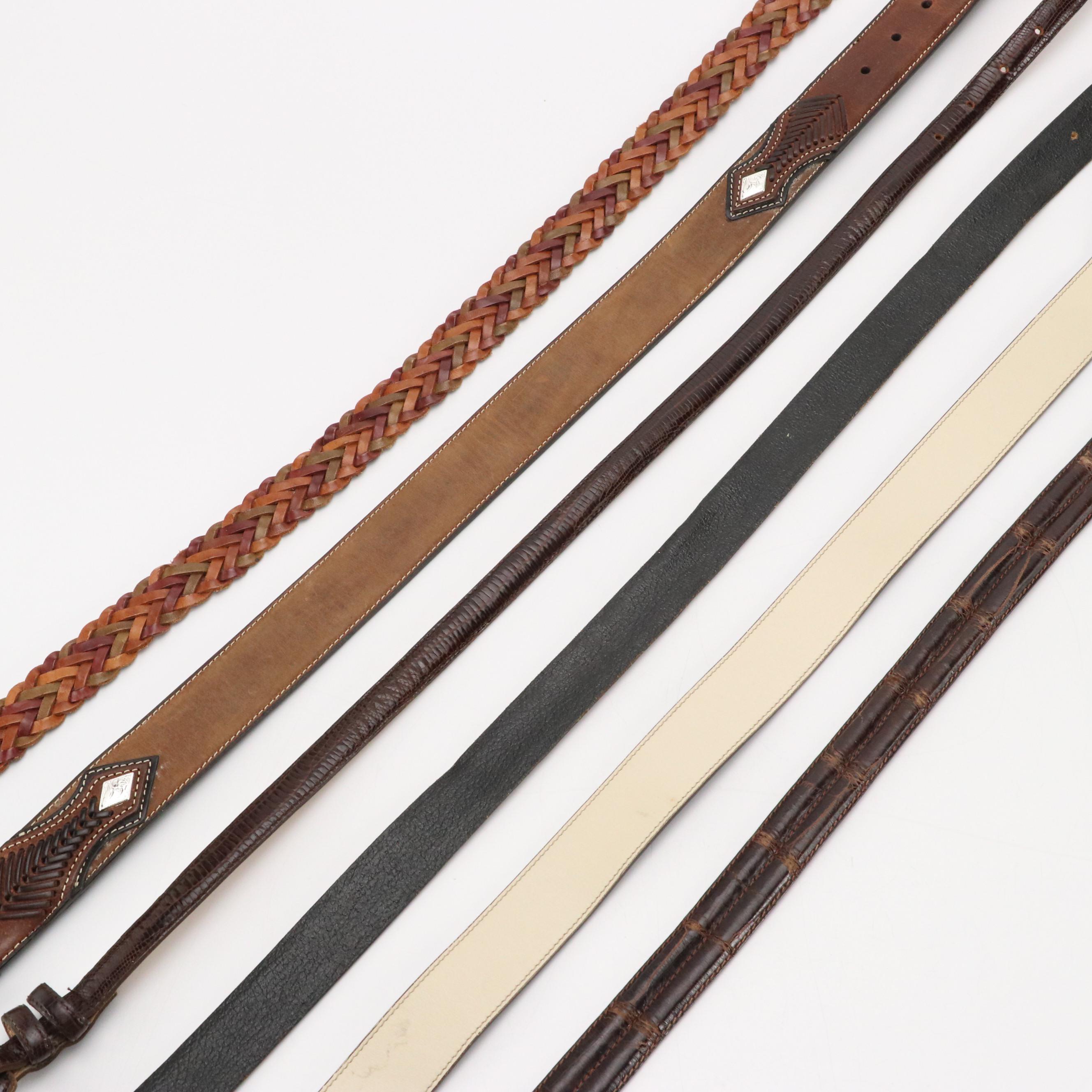 Vintage Leather Belts Featuring Gucci, Barcelona and Nocona Belt Co.
