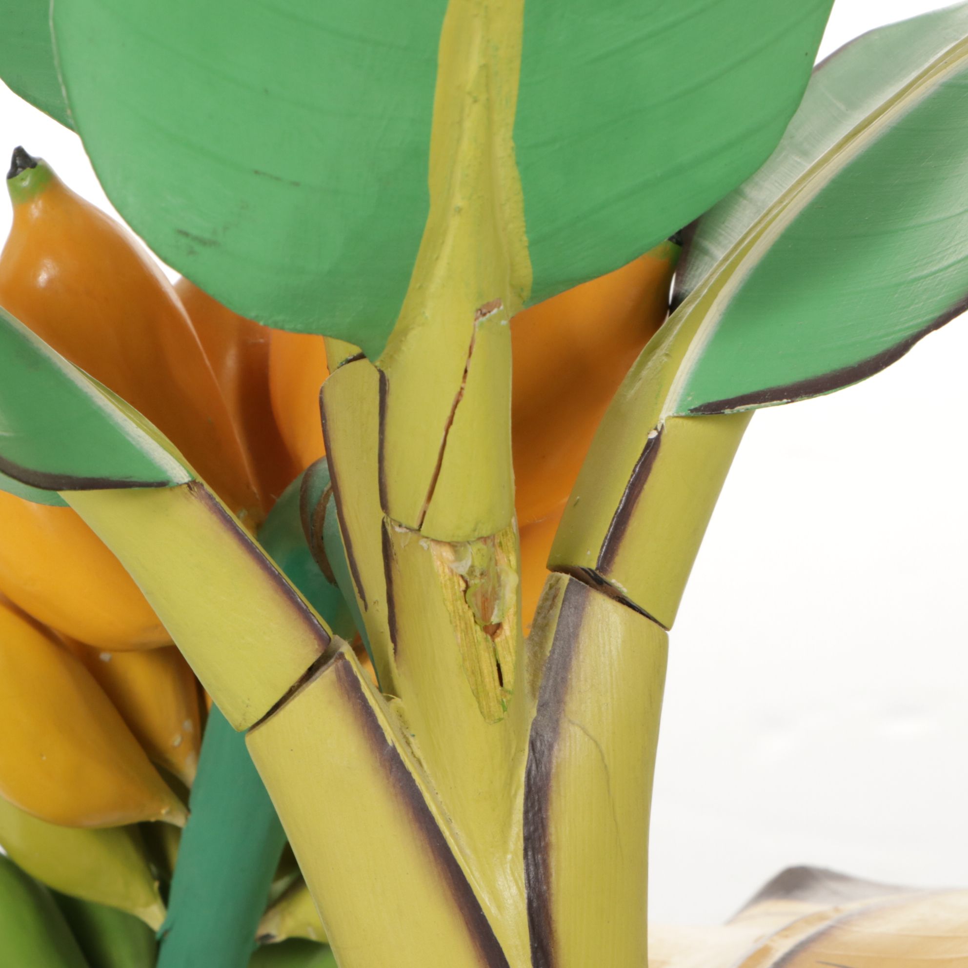 Indonesian Carved Wood Banana Tree Sculpture