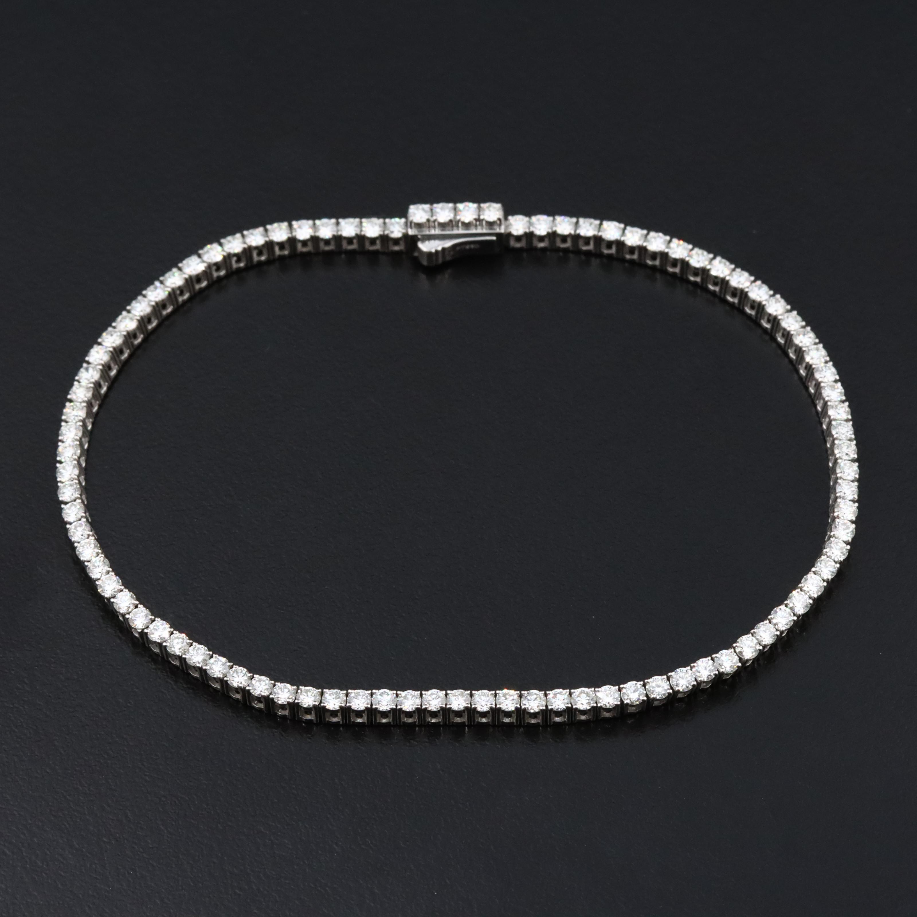 Platinum 2.86 CTW Diamond Line Bracelet