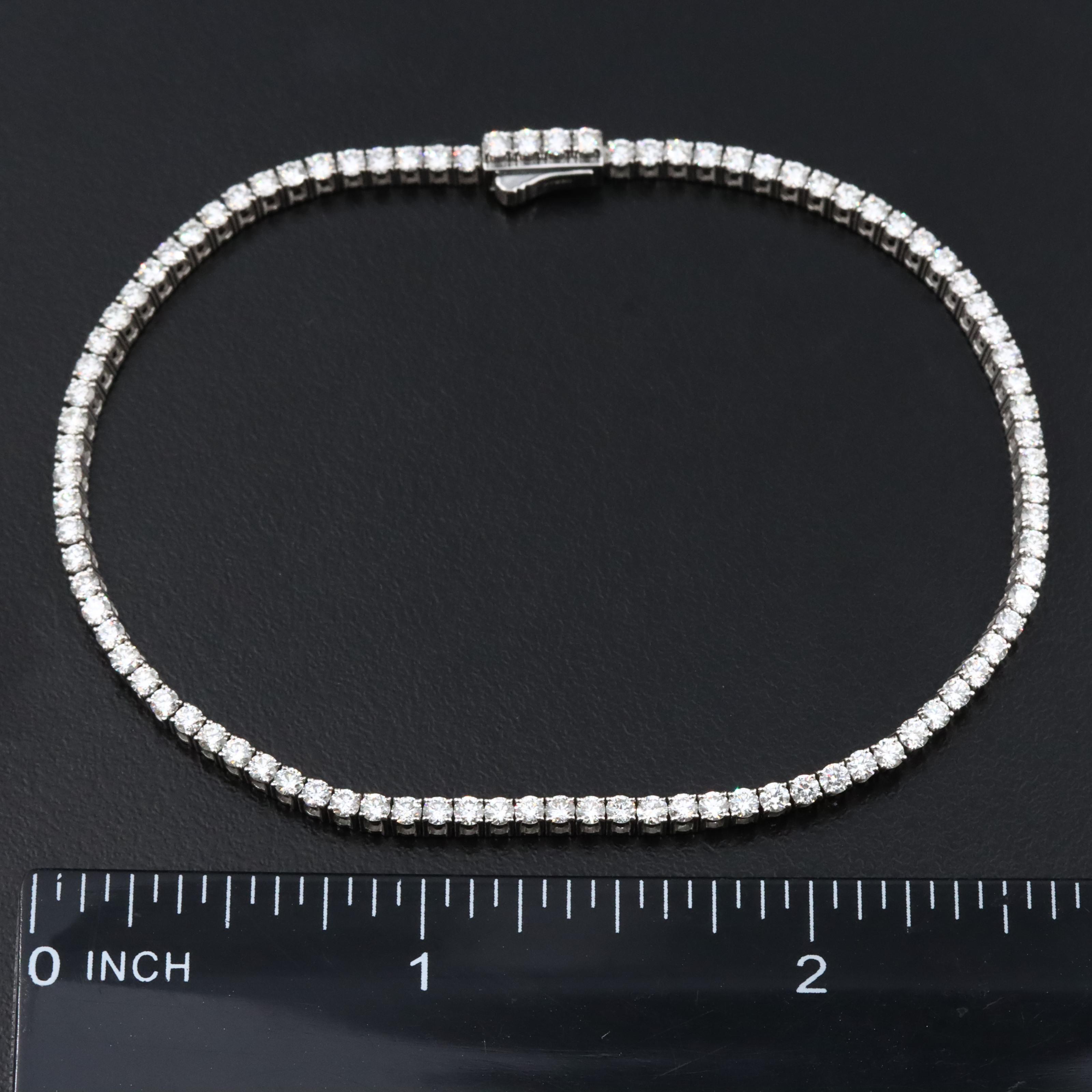 Platinum 2.86 CTW Diamond Line Bracelet