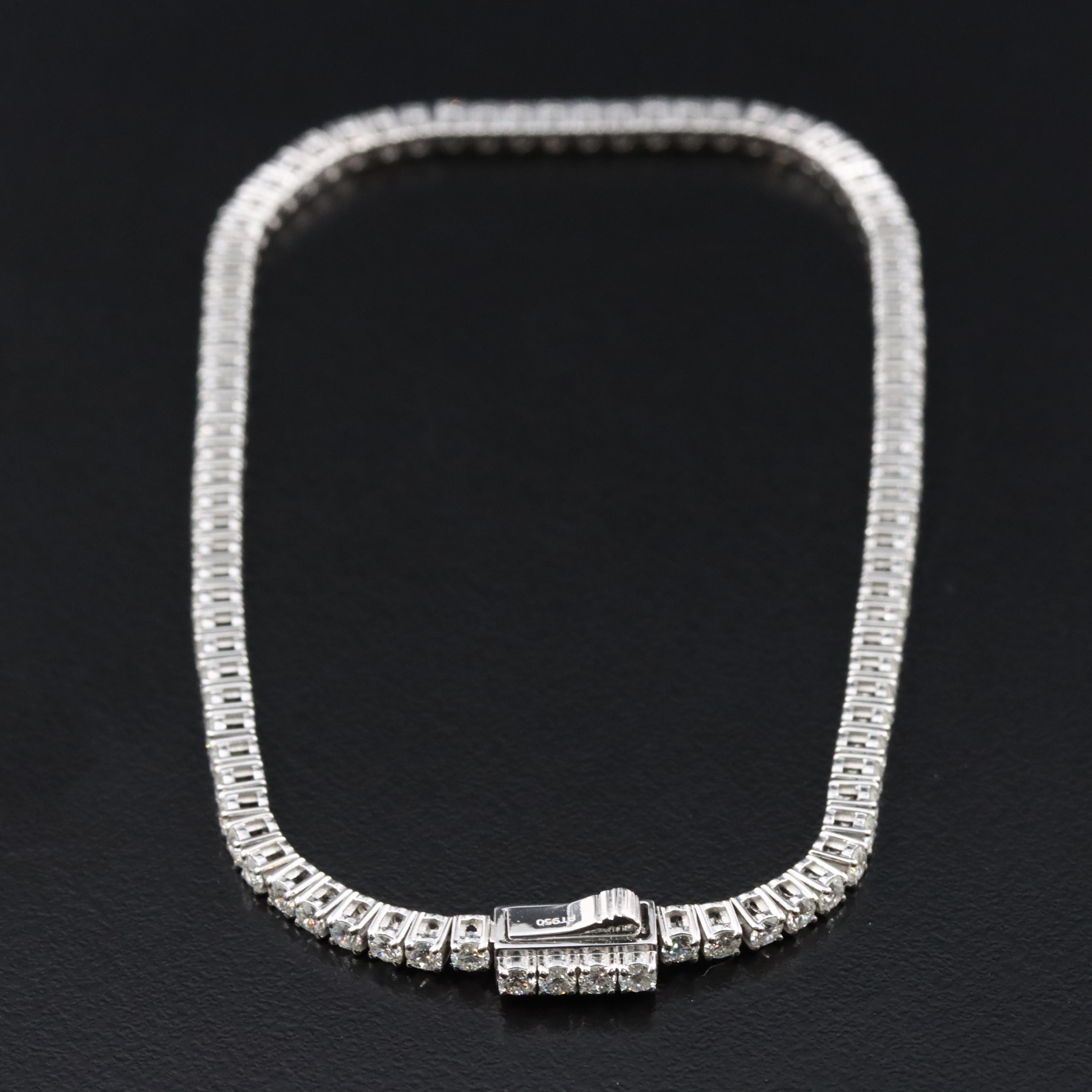 Platinum 2.86 CTW Diamond Line Bracelet
