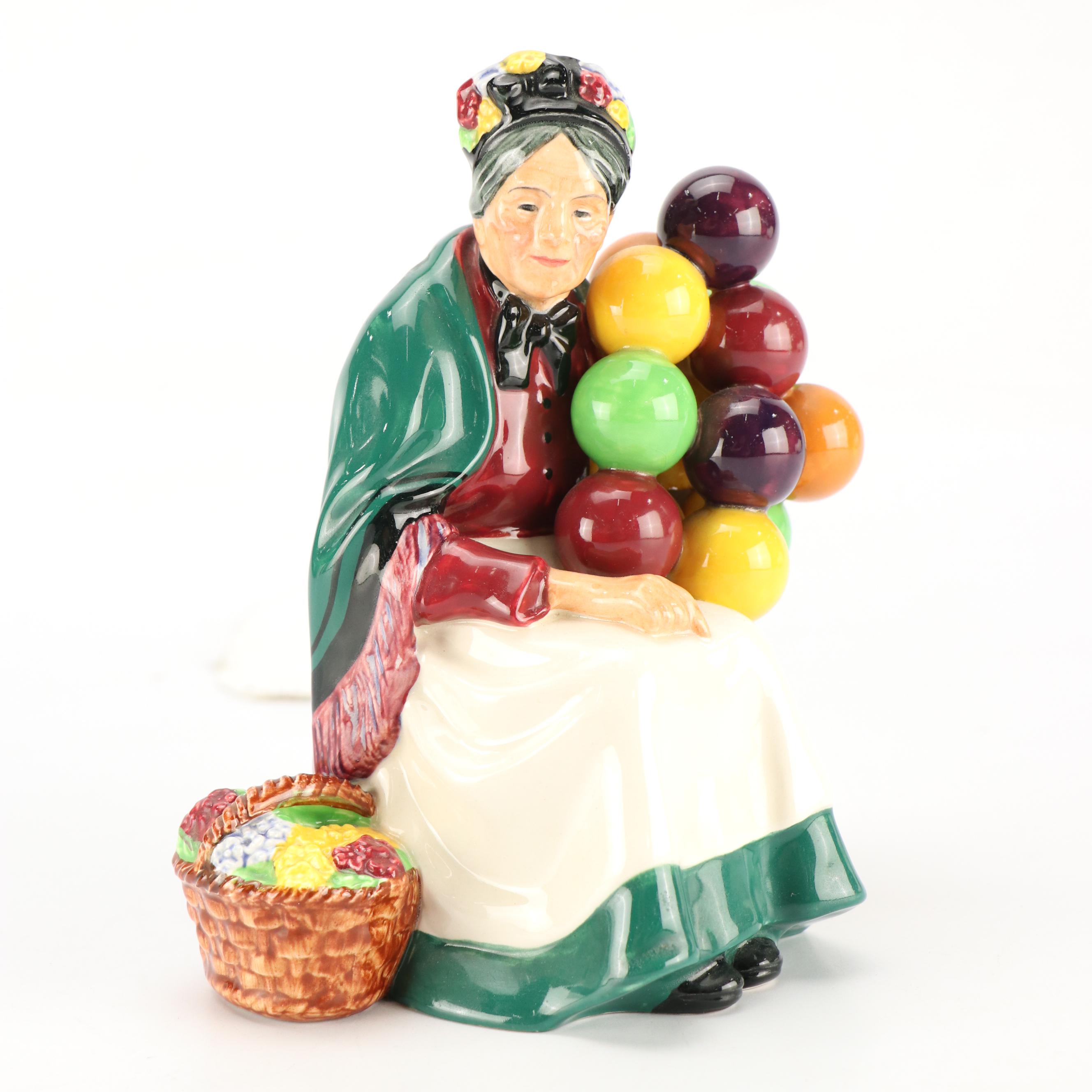 Royal Doulton "The Old Balloon Seller" with Shakespeare Plate and Sconce Shelves