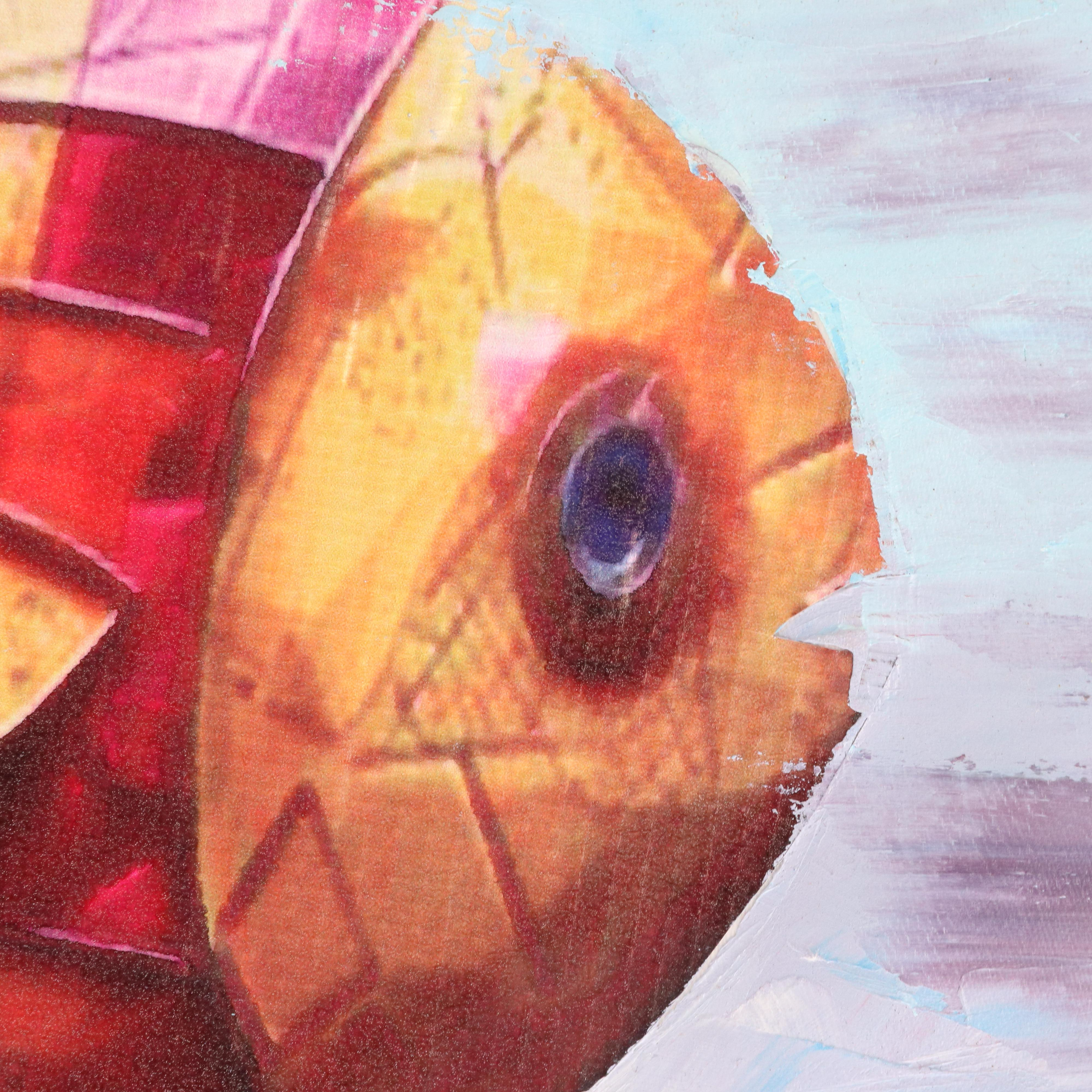 Bayo Ogundele Stylized Mixed Media Collage "Fishes," 2025