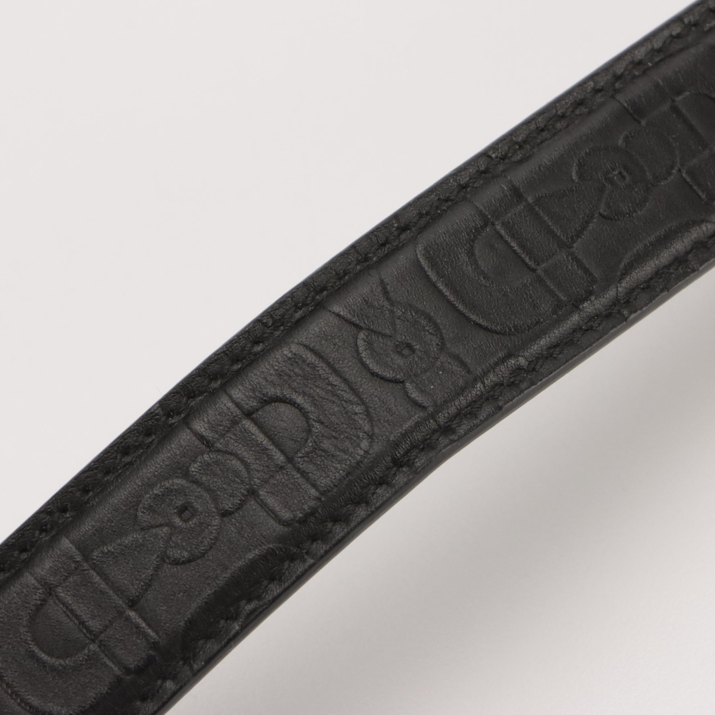 Gucci Gold Tone Buckle Belt in Horsebit Embossed Leather