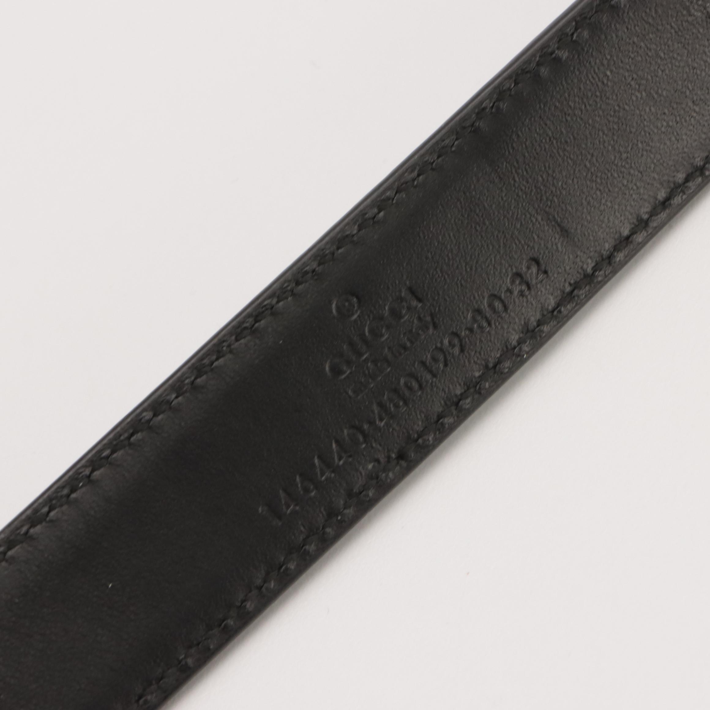 Gucci Gold Tone Buckle Belt in Horsebit Embossed Leather