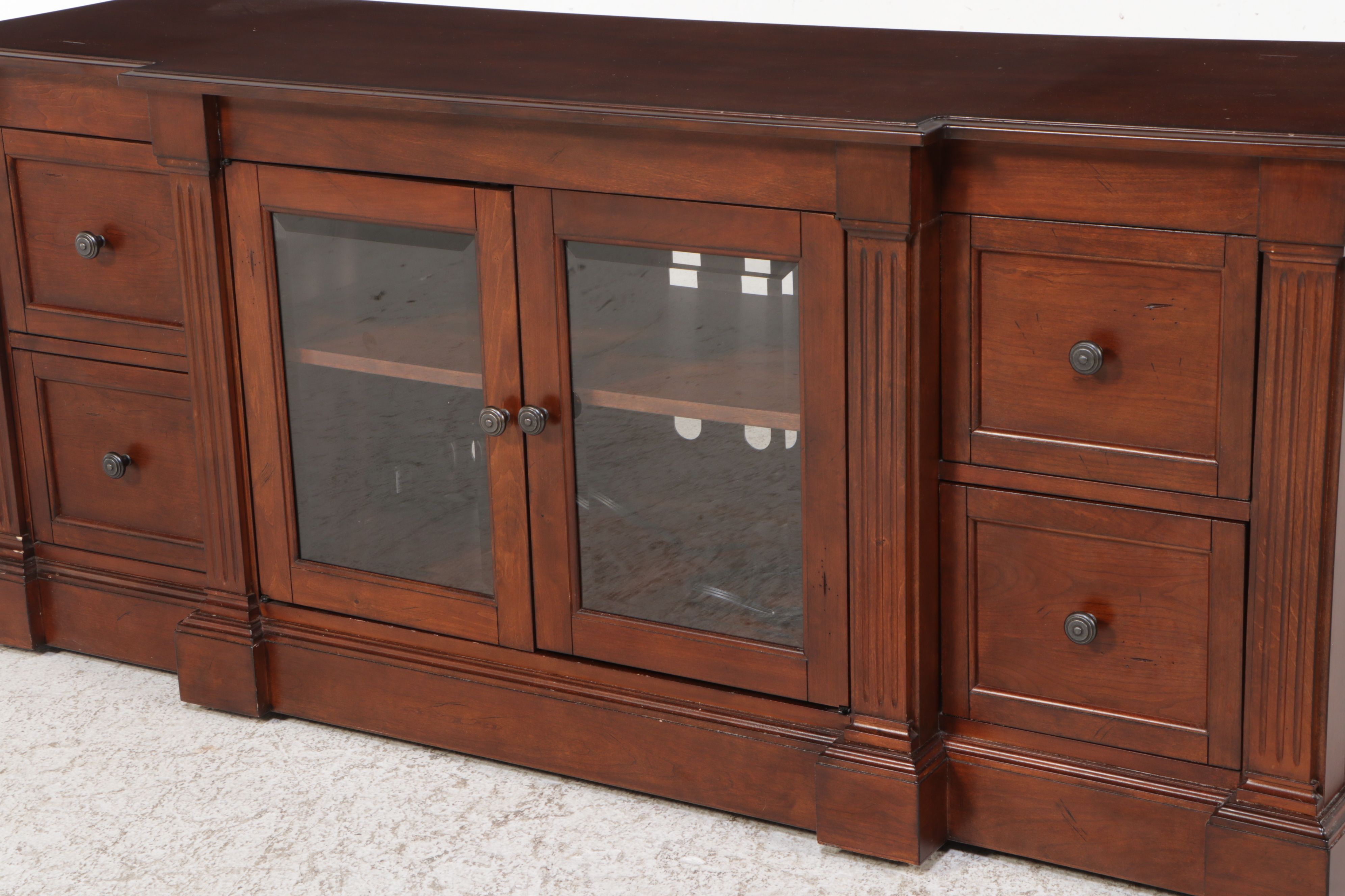 Mahogany Finish Media Cabinet, 21st Century