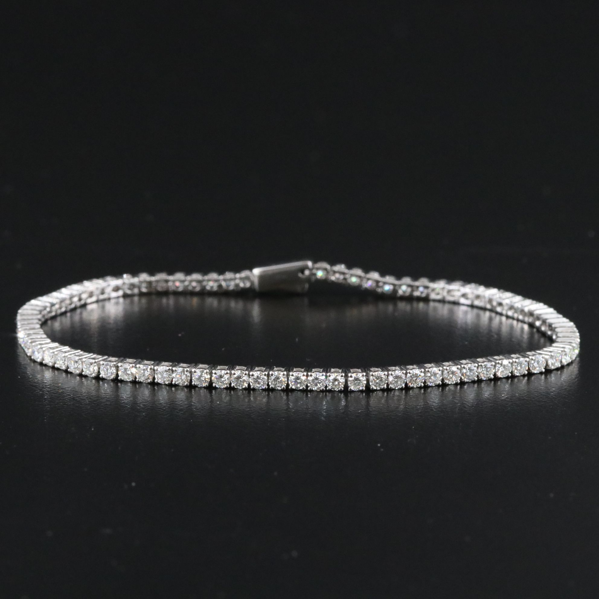 Platinum 3.58 CTW Diamond Line Bracelet
