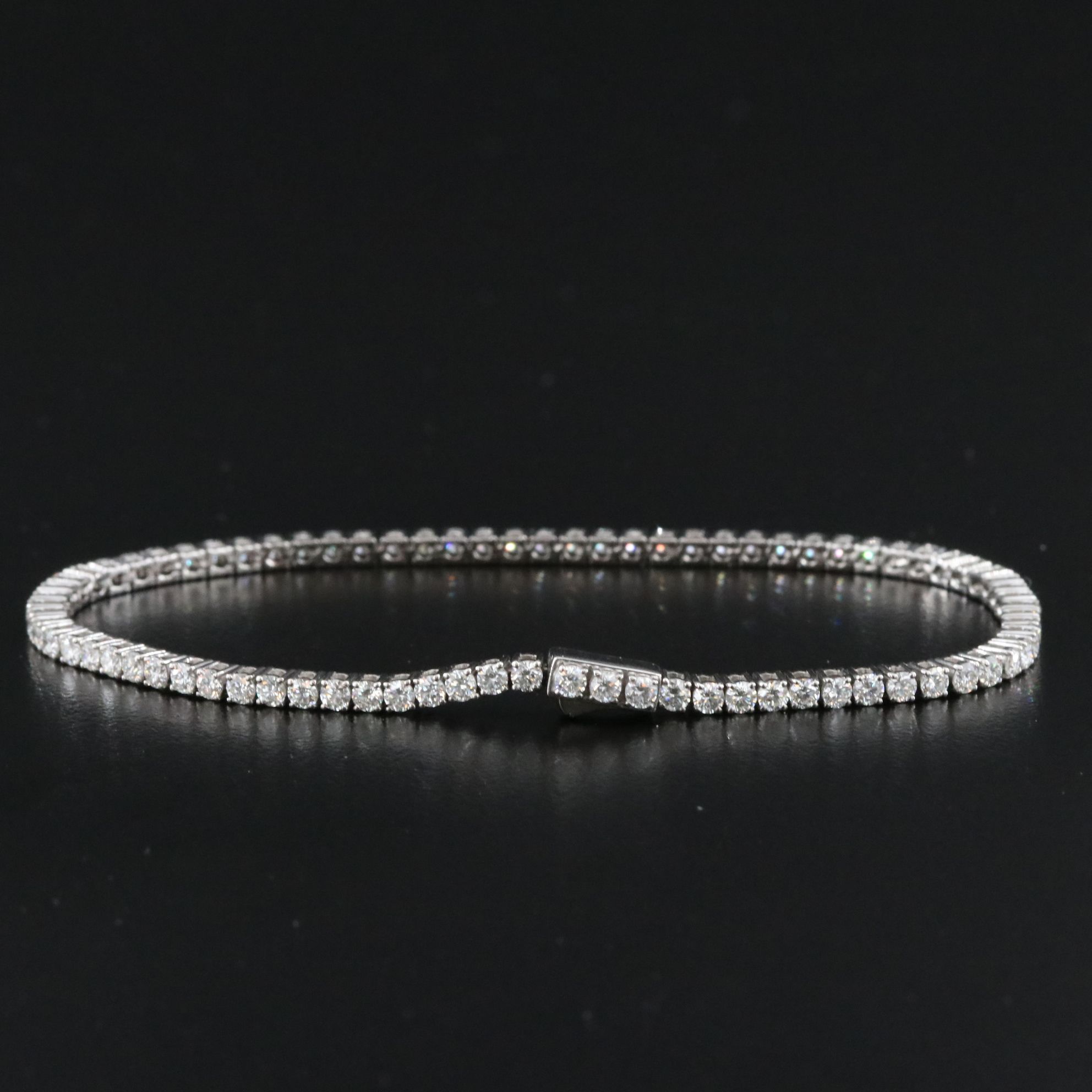 Platinum 3.58 CTW Diamond Line Bracelet