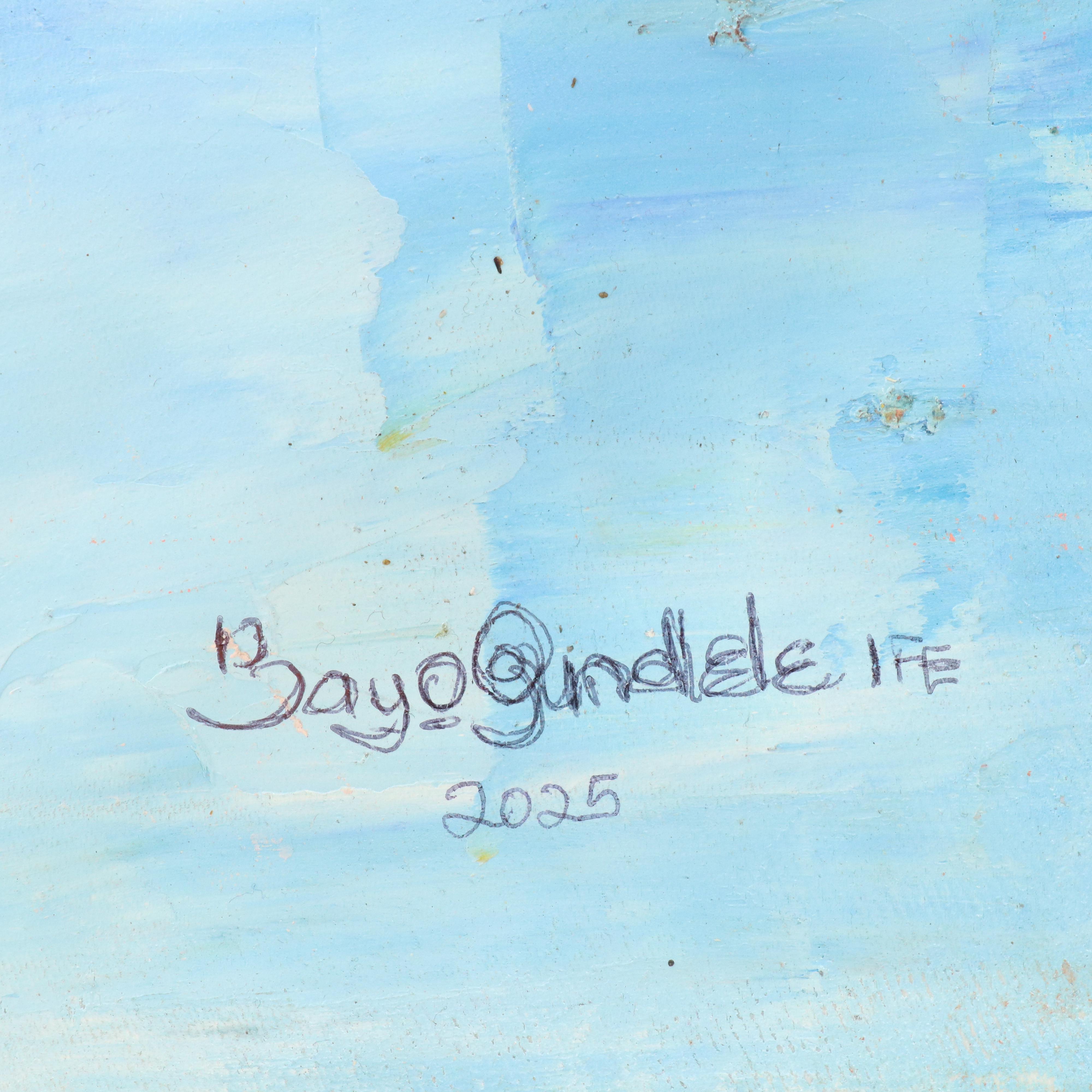 Bayo Ogundele Stylized Mixed Media Collage "Fishes," 2025