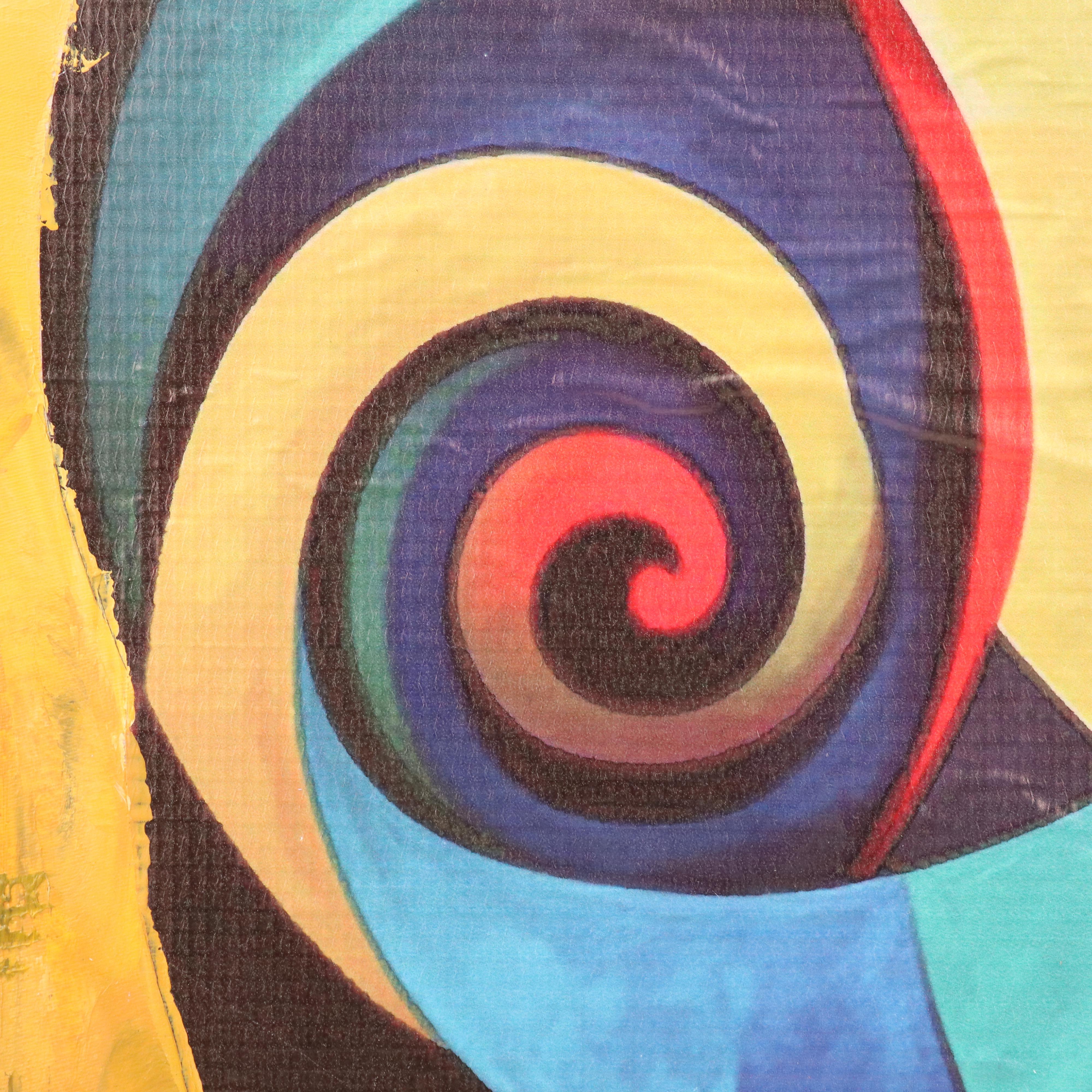 Bayo Ogundele Stylized Mixed Media Collage of Peacock "Eye Okin II," 2025