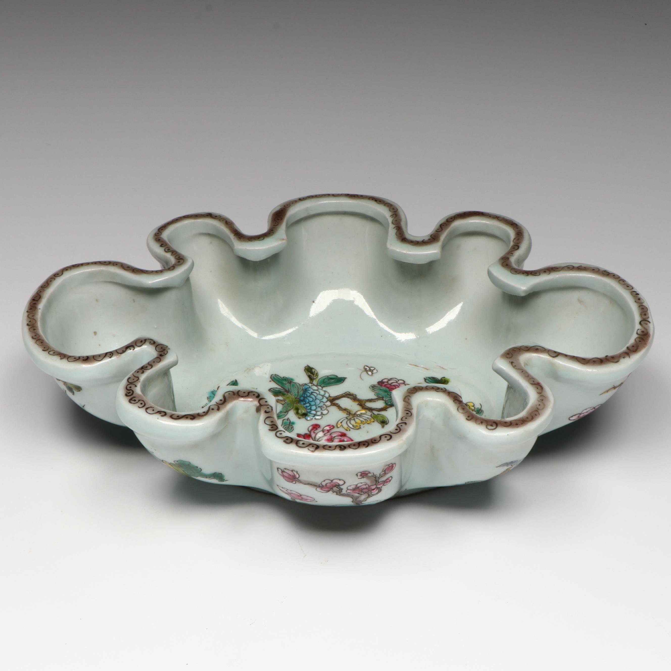 Antique Chinese Kangxi Porcelain Lobed Bowl