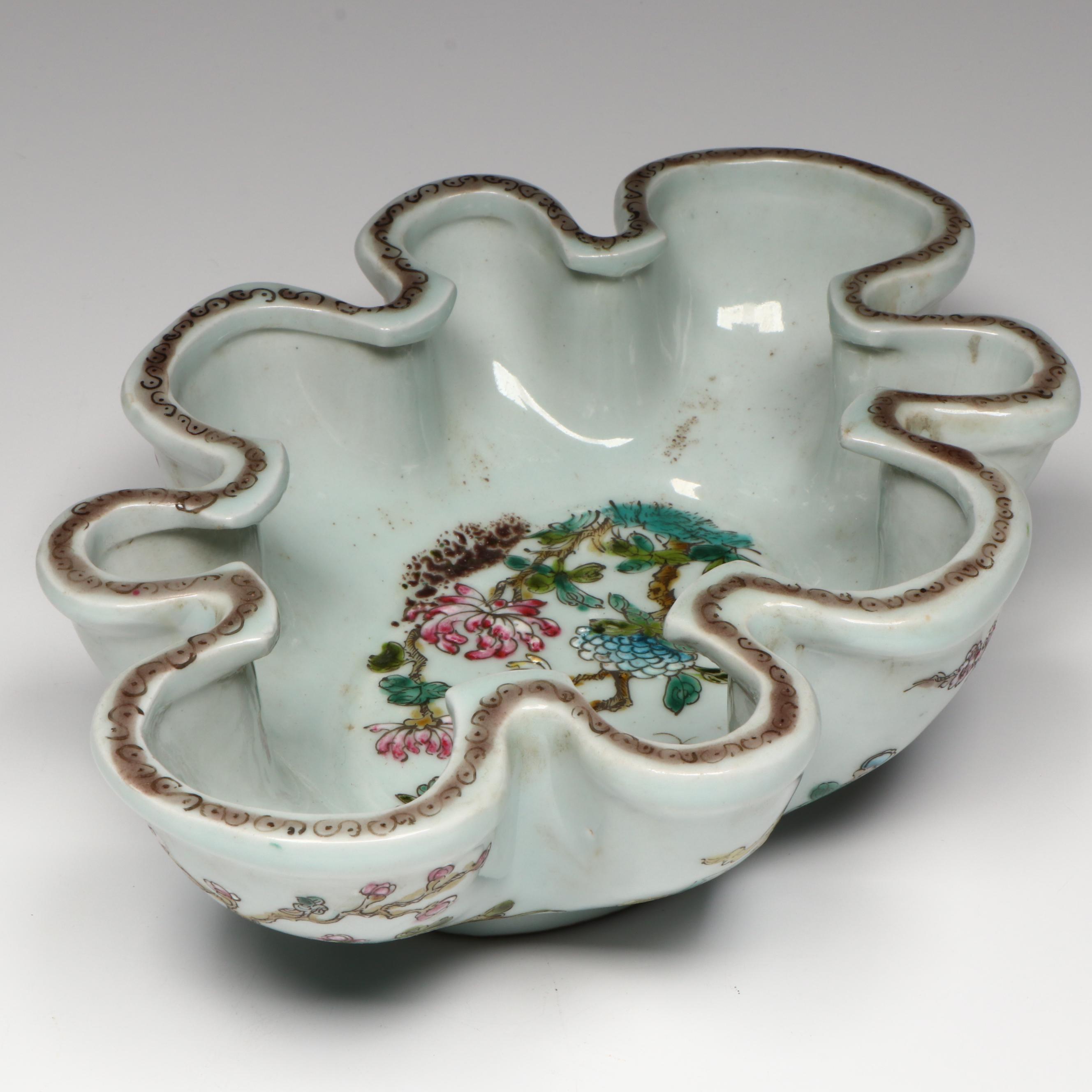 Antique Chinese Kangxi Porcelain Lobed Bowl