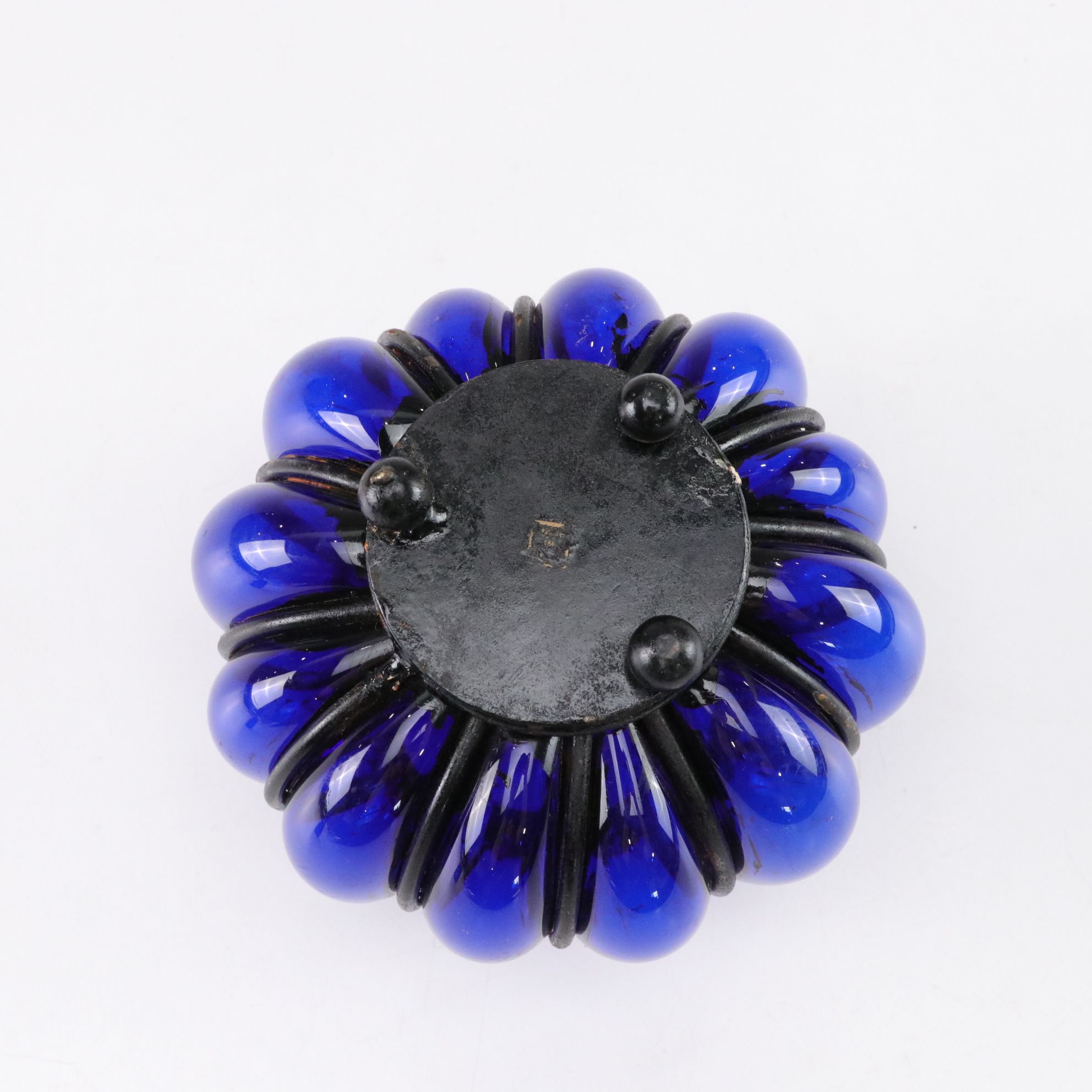 Arcoroc Cobalt Etched Glass "Running Wolf" Mugs with Blown Glass Lantern & Jar